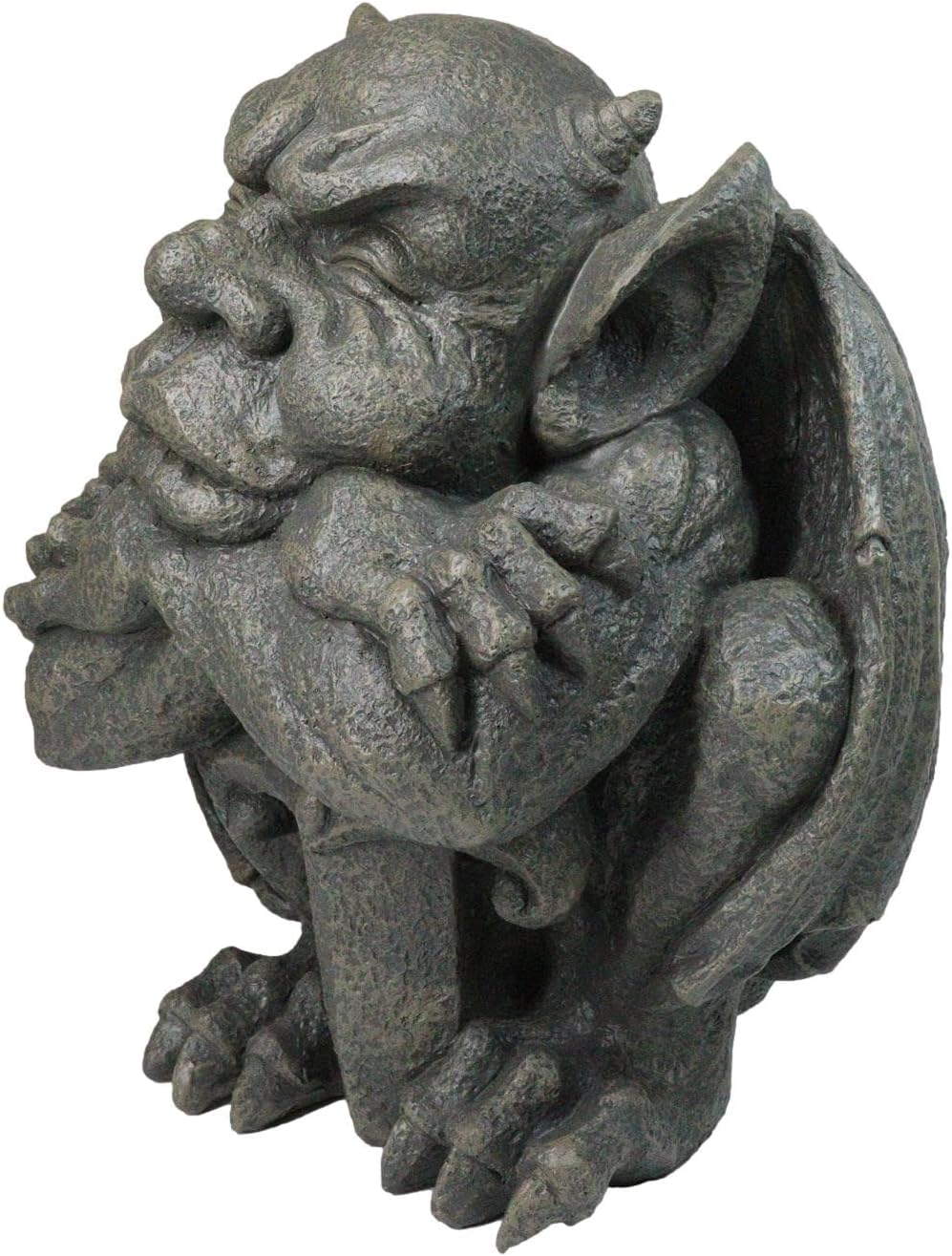 Ebros Gift Large Gothic Stoic Warrior Guardian Notre Dame Gargoyle Holding Armory Figurine 12" H Medieval Renaissance Cathedral Era Collectible Accent (Set of 2 Sword and Shield Bearers)