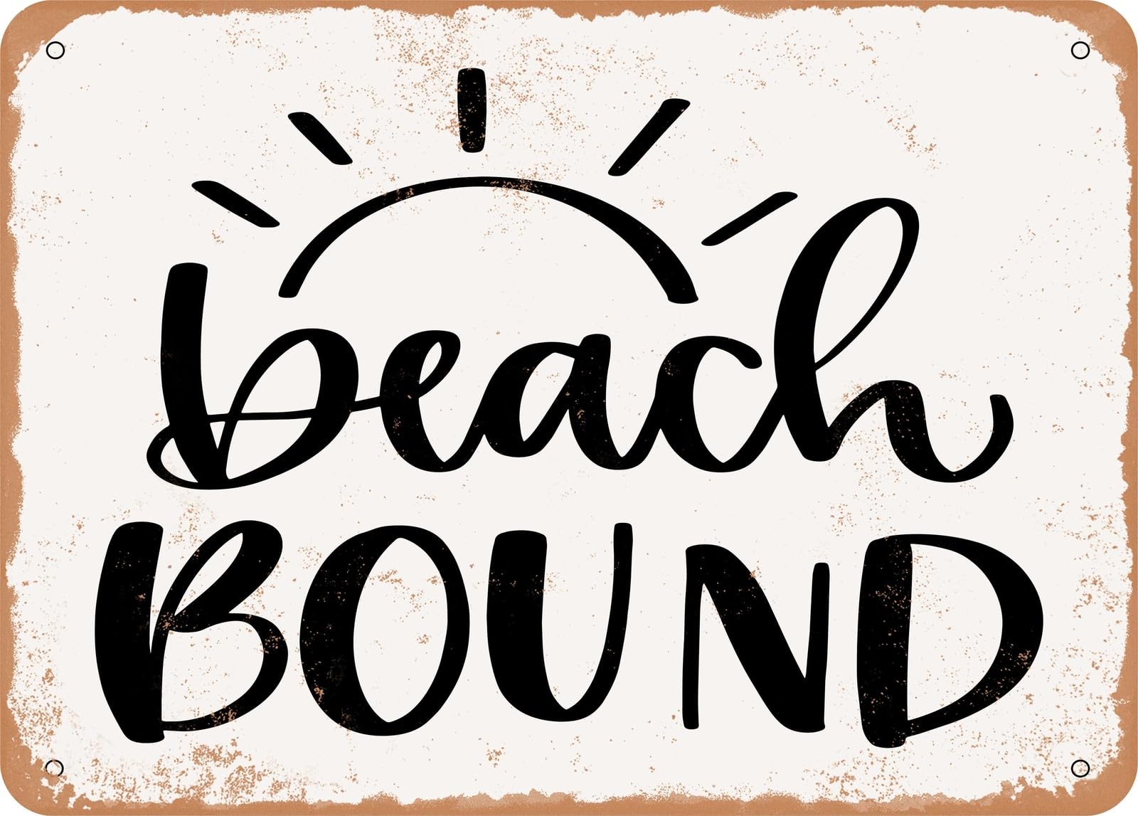 Miaomansenstore Metal Sign - Beach Bound - Vintage Look Sign Home Decor