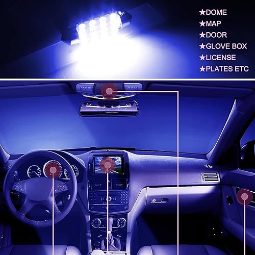 Miniatura 5 de Juego de 24 bombillas LED para automóvil, bombillas interiores T10, luz de lectura de doble punta, luz de cúpula, apta para luces interiores de