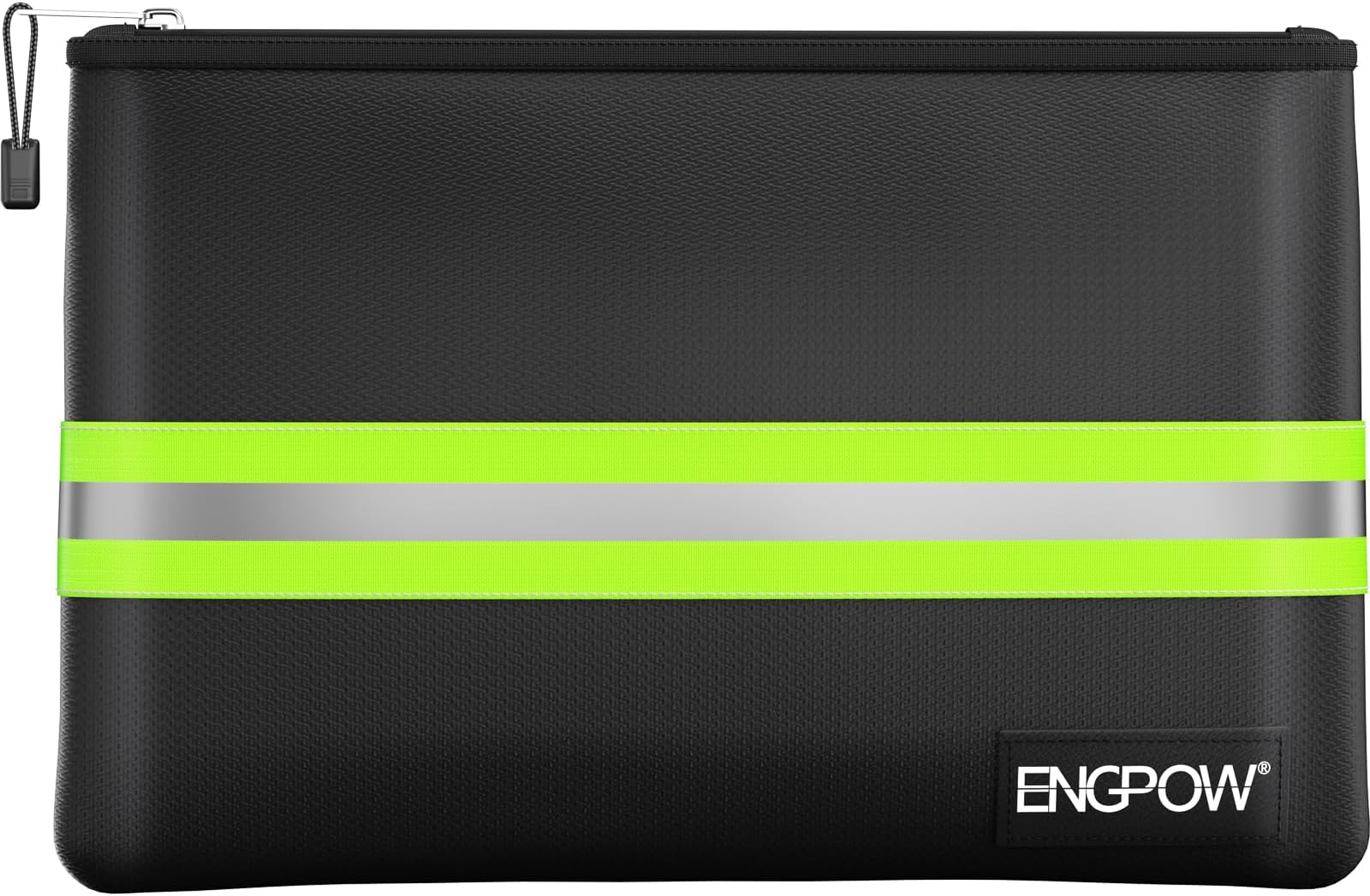 Fireproof Document Bag 4200°F Fireproof Bag 36x26cm Safe Storage Bag Liquid Silicone Coated Fire&Water Resistant Money Bag with Zipper and Reflective Strip,Portable Important Document Organizer Bag