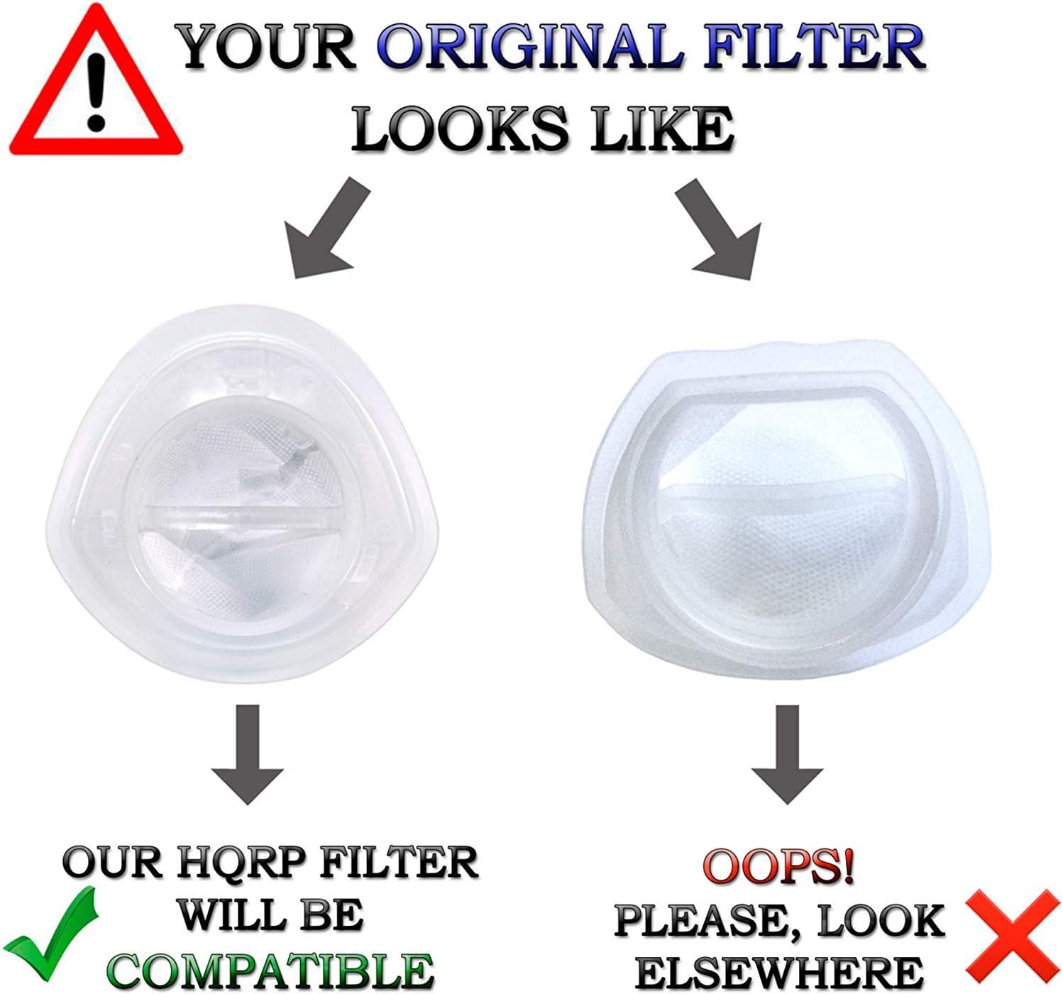 HQRP 10-pack Filter compatible with Black & Decker HNV115B22 HNV115B26 HNV115J06 HNV115J13 HNV115J21 HNV115J56 HNV115J62 HNV115B HNV115J Lithium Hand Vac Vacuum