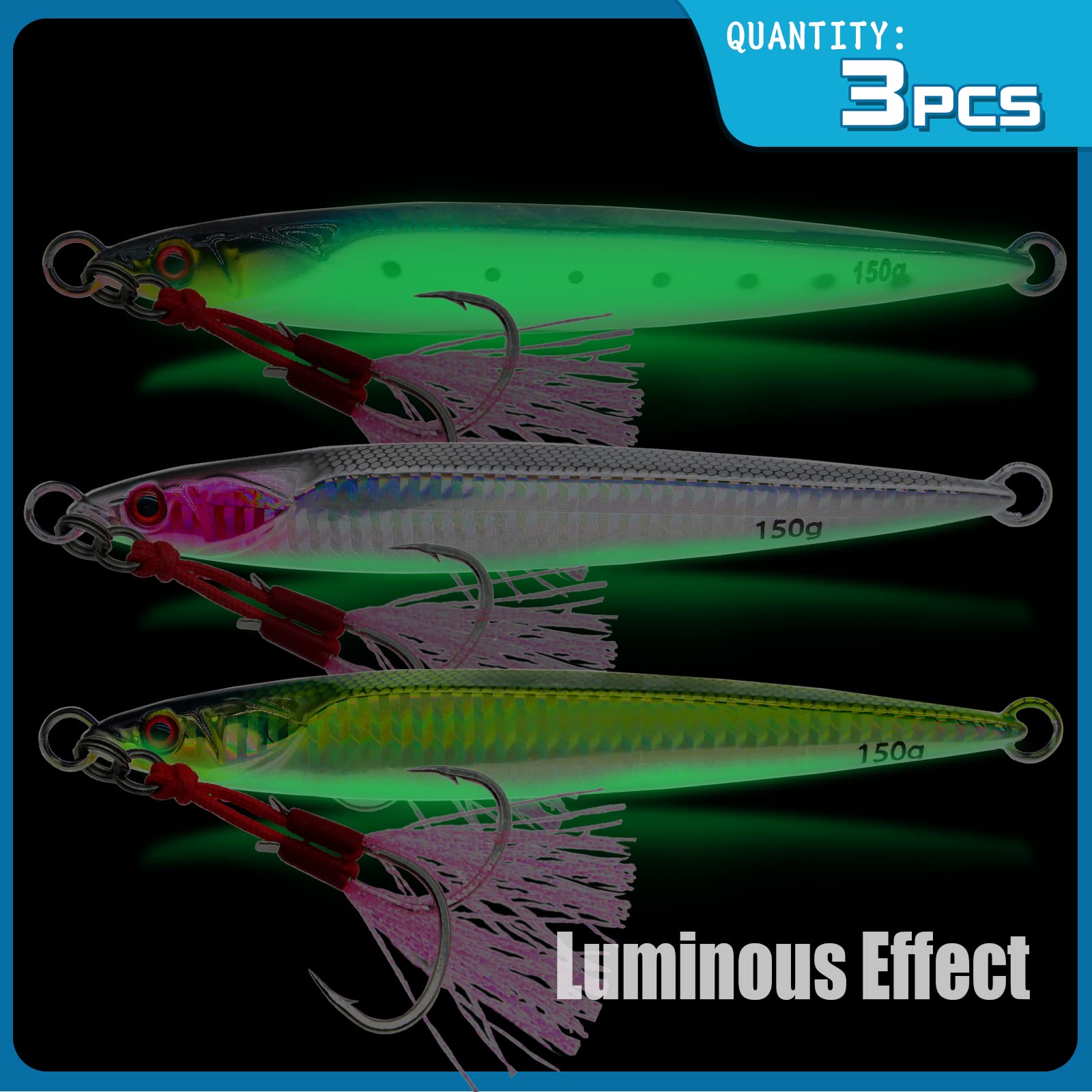 4pcs leurre pêche en eau salée gabarit vertical - Canada