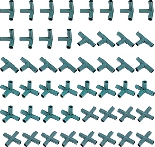 48PCS 4 Types Garden Stake Connectors for Greenhouse Frame Building, 11MM Heavy Duty Plant Support Clips for Grape Trellis, Shade Net, Sunscreen, Shed Frame.