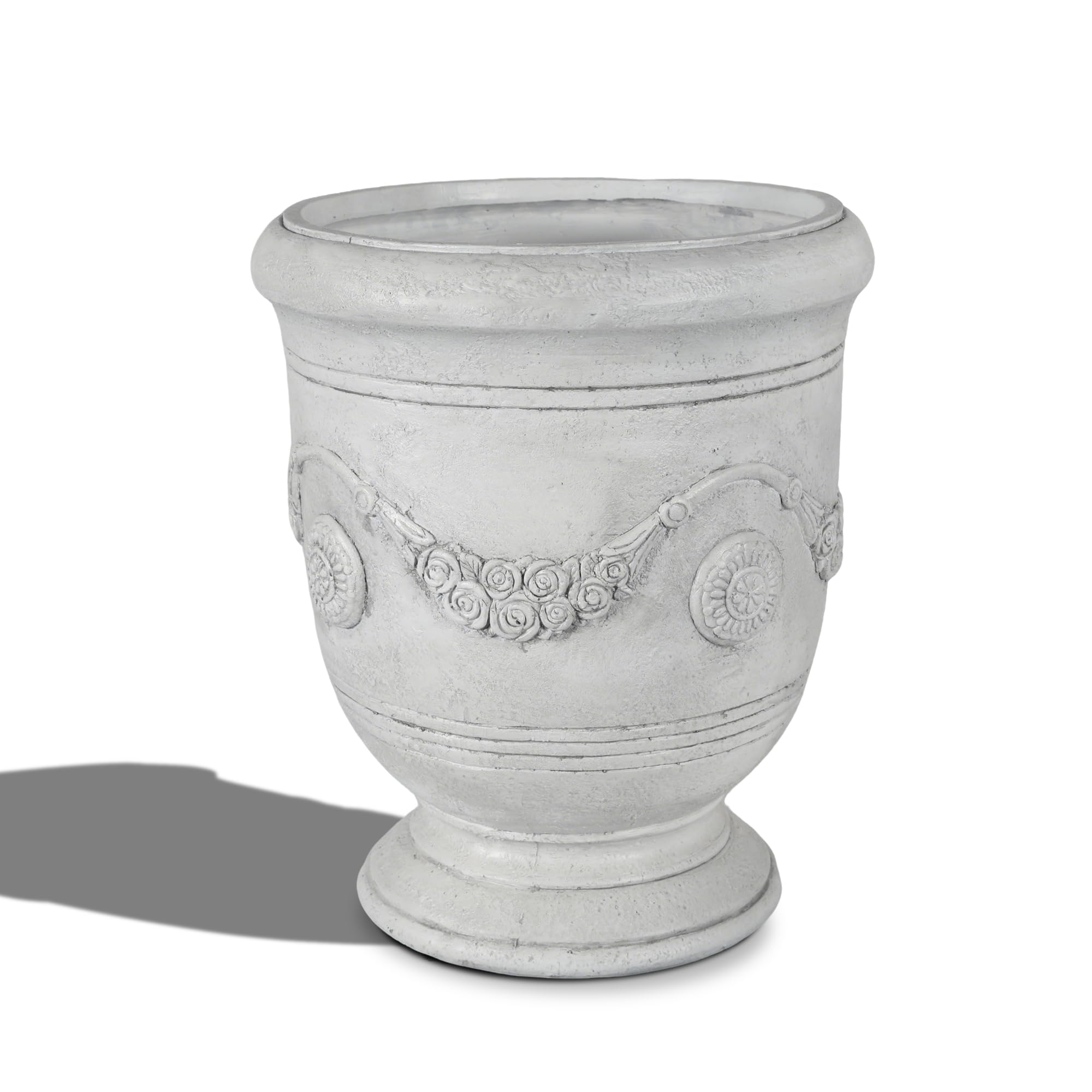 JonesHouseDeco 42CM Tall White Urn Planters Magnesium Oxide Lightweight