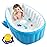 Baby Inflatable Bathtub, Portable Infant Toddler Bathing Tub Non Slip Travel Bathtub Mini Air Swimming Pool Kids Thick Foldable Shower Basin with Air Pump, Blue