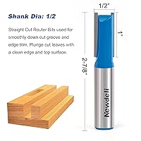 Vista 3 de Newdeli - Juego de 3 brocas rectas de corte recto, 3 brocas rectas de doble flauta de 1/2 con fresadora de madera dada recta con 1/4 pulgadas, 3/8