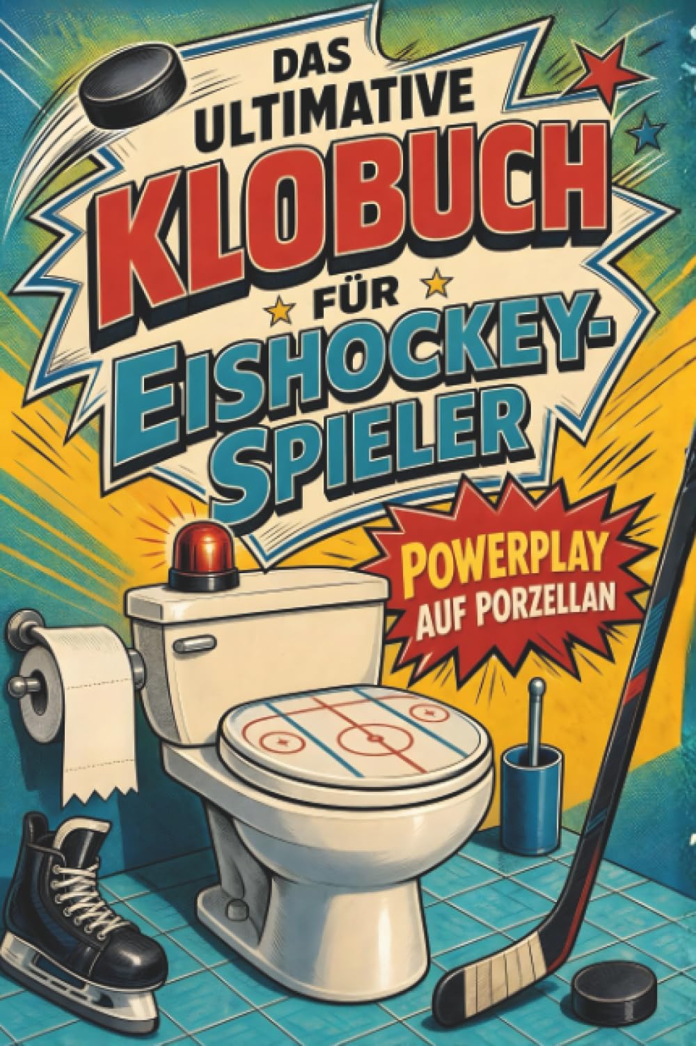 Das ultimative Klobuch für Eishockey-Spieler: Powerplay auf Porzellan. Lustiges Geschenk für Eishockey-Spieler, Pucks und Powerplay