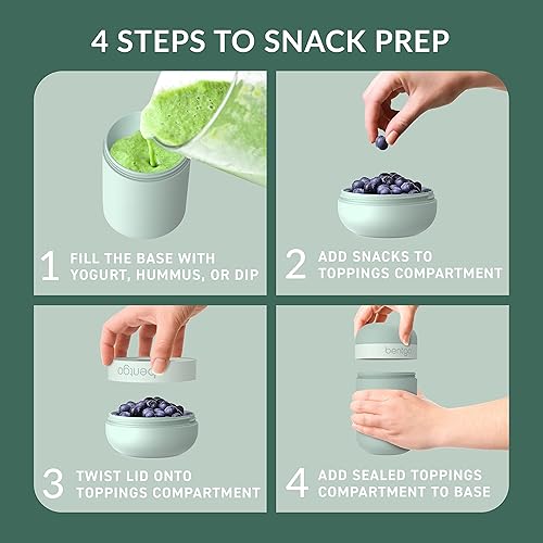 Miniatura 5 de Bentgo Juego de lonchera moderna estilo Bento, con taza reutilizable (verde menta)