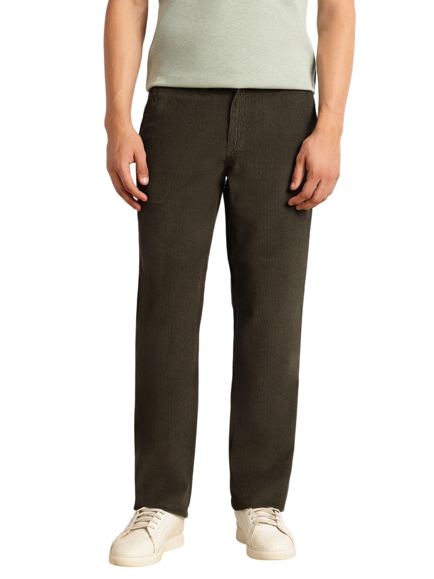 thomas scott Men's Regular Fit Mid-Rise Corduroy Trouser | Textured Fabric | 4-Pocket Casual Pants for Men-picture-39