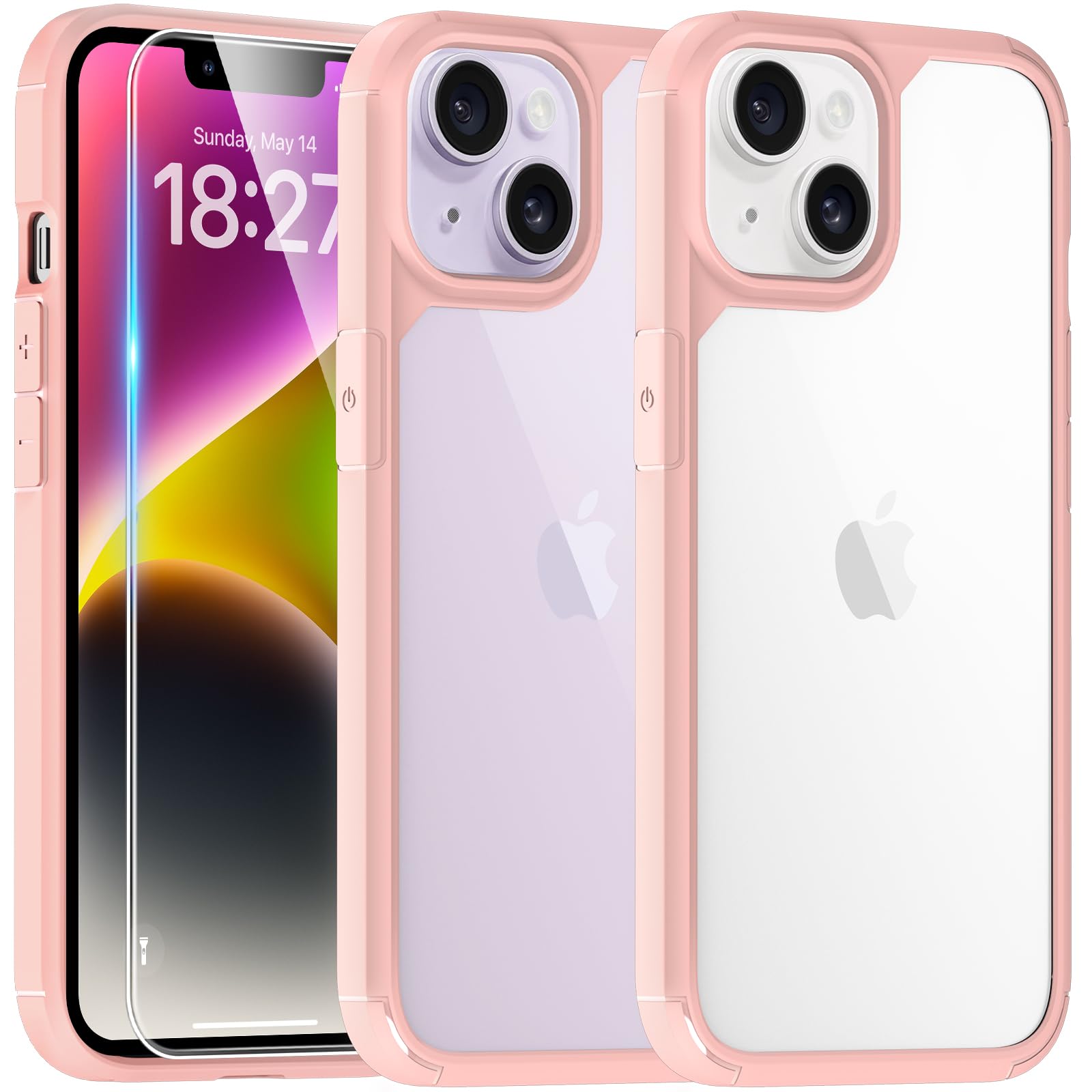 TAURI Funda para iPhone 13/iPhone 14, Compatible con MagSafe [No amarillea] con Vidrio Templado, Carcasa Nueva para iPhone 13/iPhone 14,Funda Ultra Fina antichoque - Transparente — view 125
