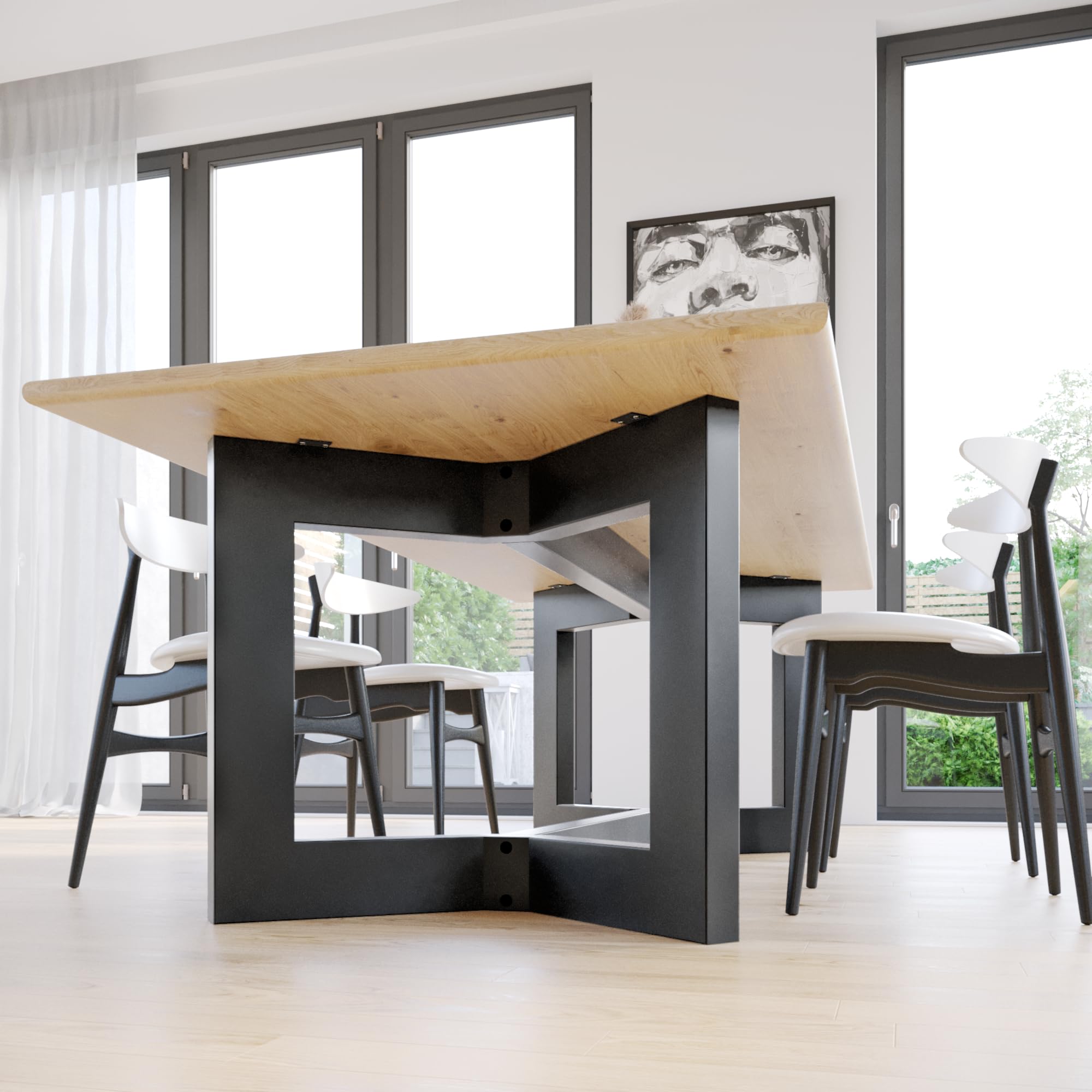 Struttura Tavolo Barax Extreme Acciaio 220x80x72 cm – Telaio Minimalista Robusto Esstisch Sala da Pranzo Design