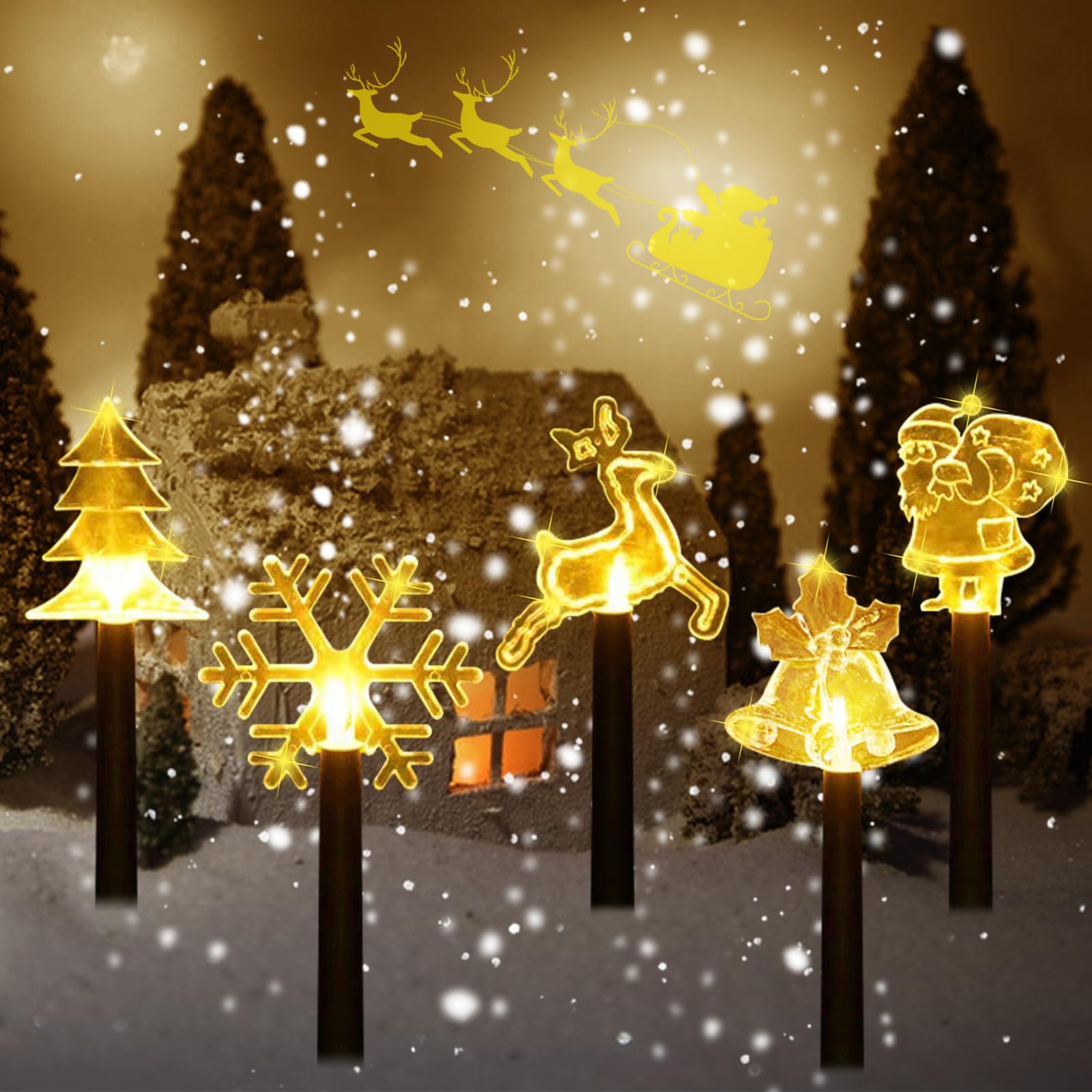 GAROMIA LED Gartenstecker Weihnachten Acryl Weihnachtsbeleuchtung Außenbeleuchtung Weihnachten Winter Advent Außen Deko für Garten Terrasse Beleuchtung