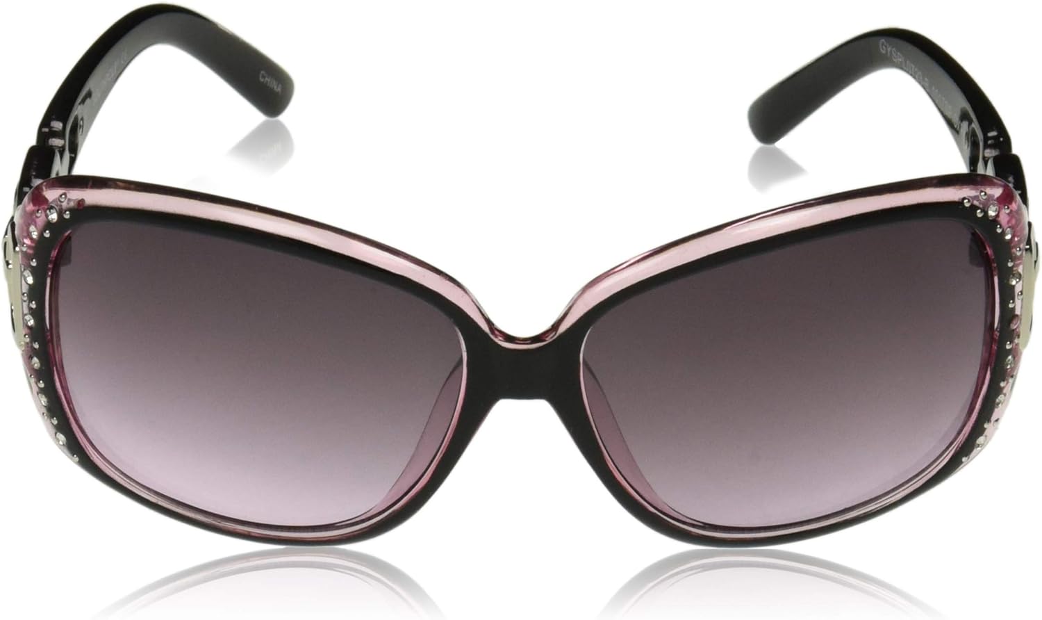 Southpole 1017SP Stylish Rhinestone UV Protective Rectangular Sunglasses for Women. Trendy Gifts for Women, 70 mm