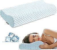 Ylekto Cervical Pillow for Neck Pain Relief - Contour Memory Foam, 2 Heights, Odorless Ergonomic Support for Side, Back & Stomach Sleepers