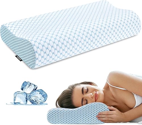 Almohada cervical para aliviar el dolor de cuello, almohadas de espuma viscoelástica de contorno para dormir, almohada ergonómica sin olor, almohada