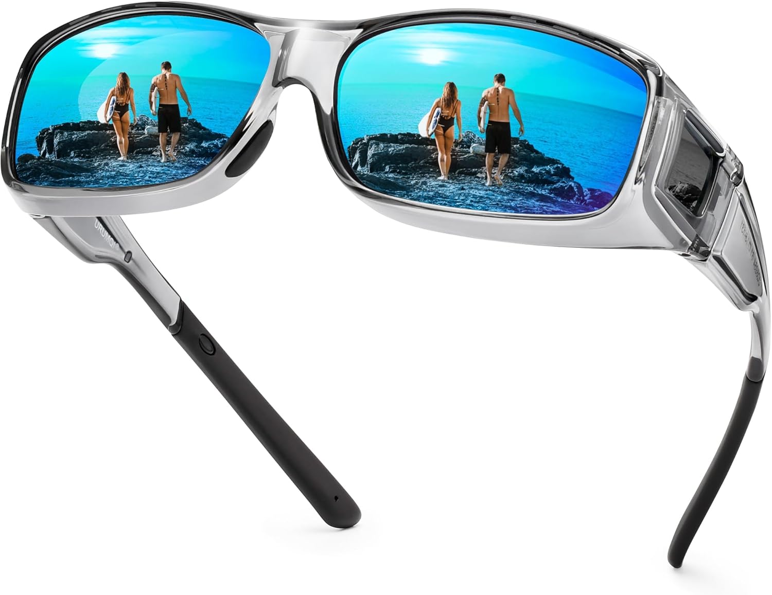 URUMQI Polarized Sunglasses Fit Over Glasses for Men Women, Wrap-around Driving Sunglasses 100% UV Protection