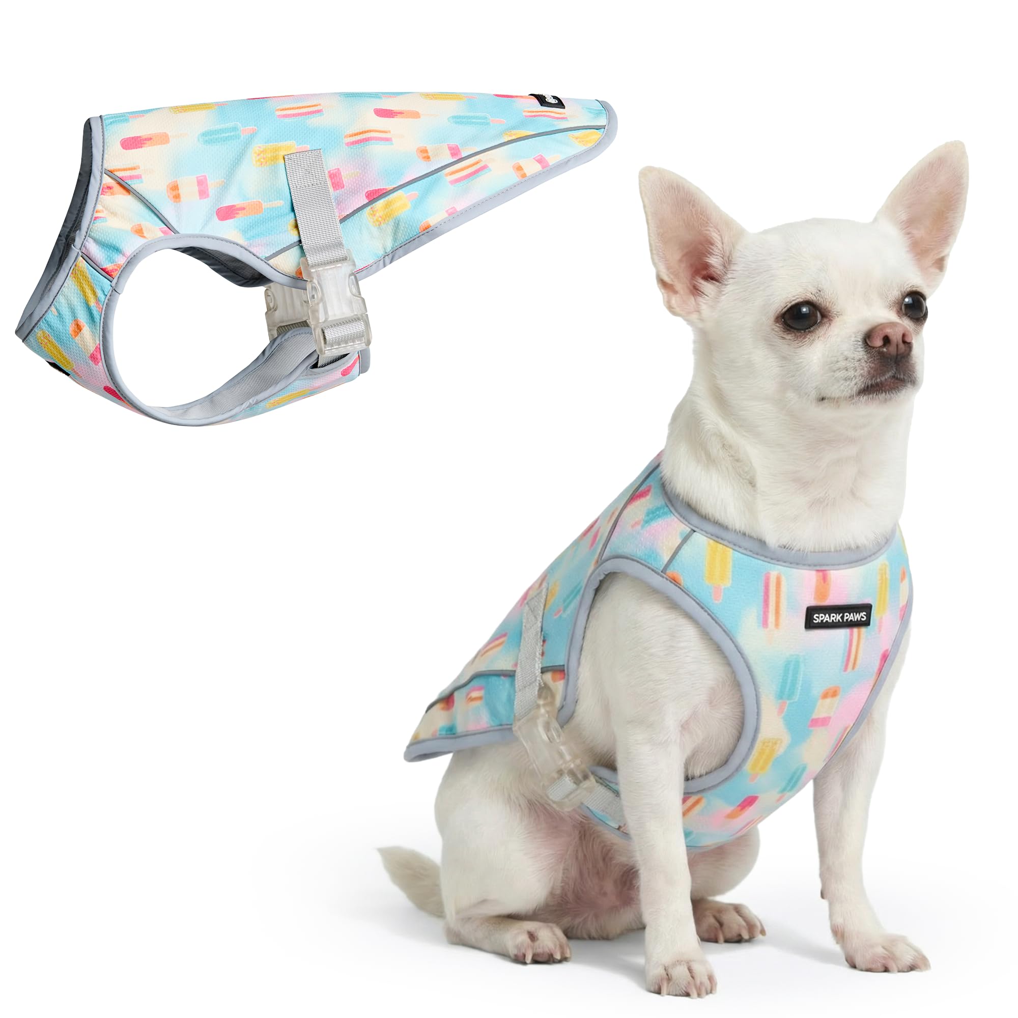 Spark Paws Dog Cooling Vest - Evaporative Summer Cooling, SPF-50 Protection