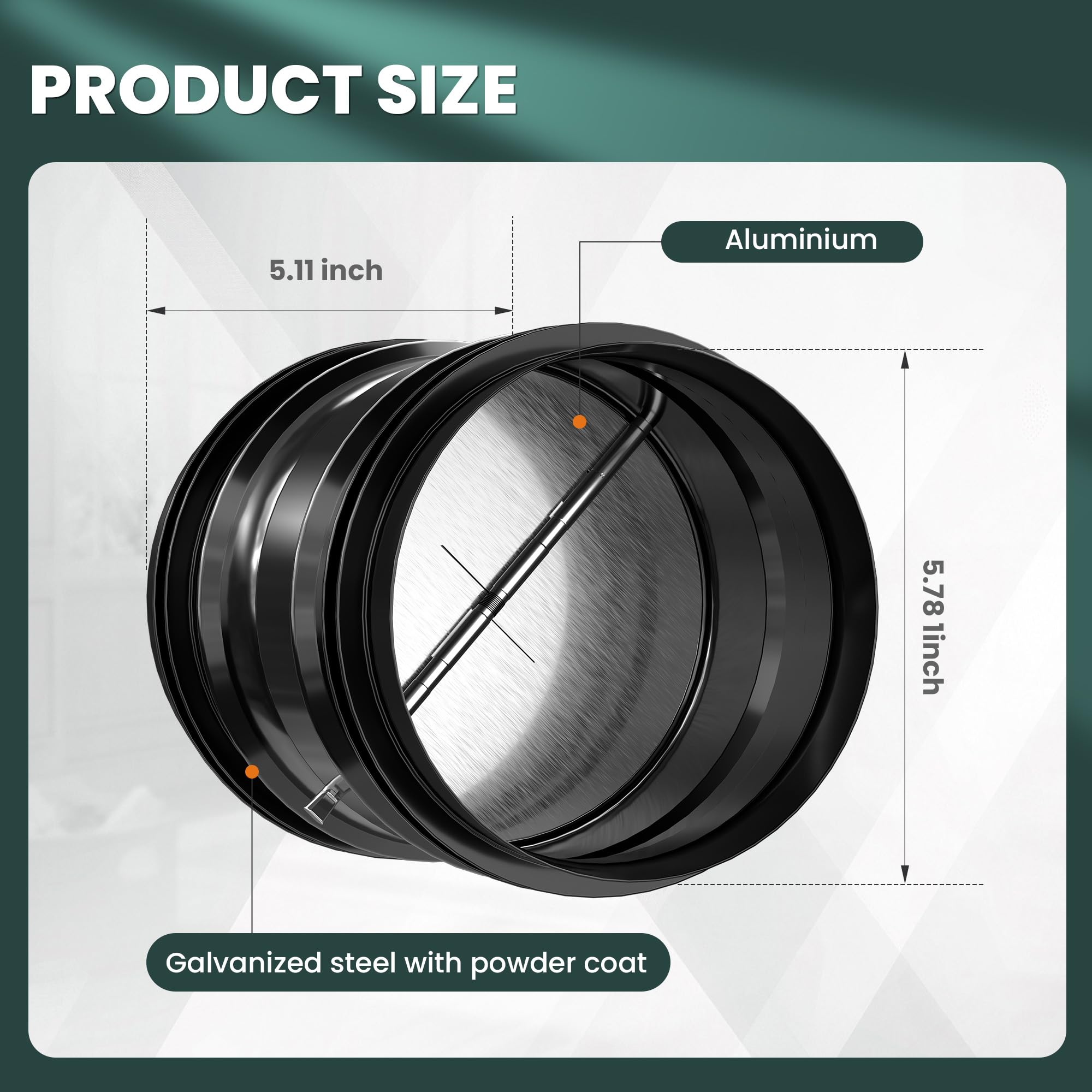 Spring-loaded Damper 6 Inch Backdraft Damper With Spring-Loaded Blades ...