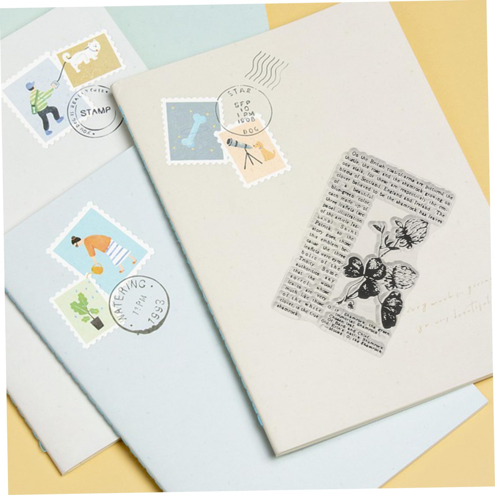 5 Set Scrapbooking d'Epoca Libro di Scarto Rottame Timbro Autoinchiostrante Creazione Timbro di Firma Francobolli Alfabeti Album Adesivi Veloce Timbro in Silicone Trasparente Black