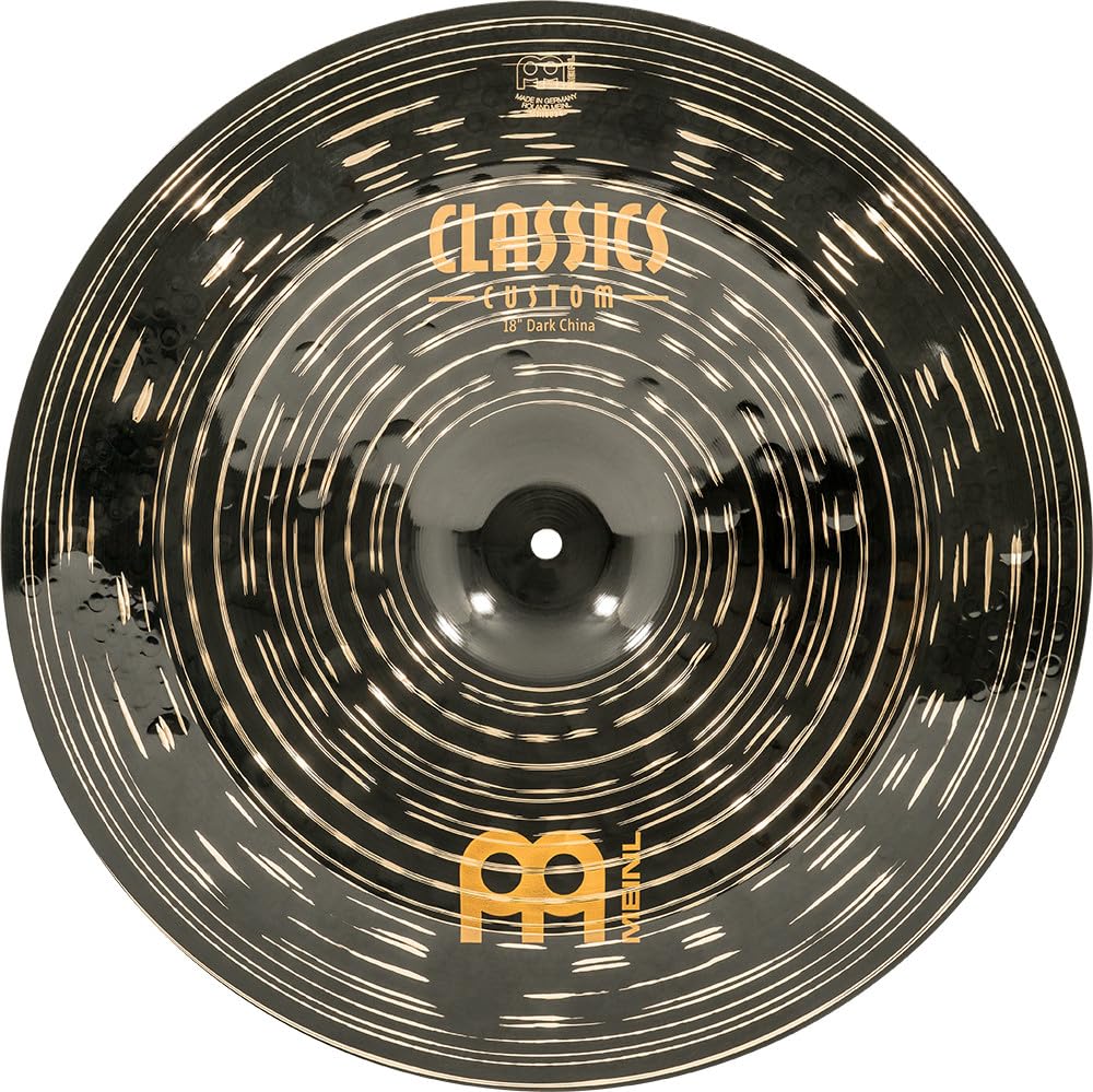 Meinl Cymbals Classics Custom Dark Beckenset - Mit Splash, Trash Crash und China Schlagzeug Becken - B12 Bronze, Dunkles Finish (‎CCD101618)