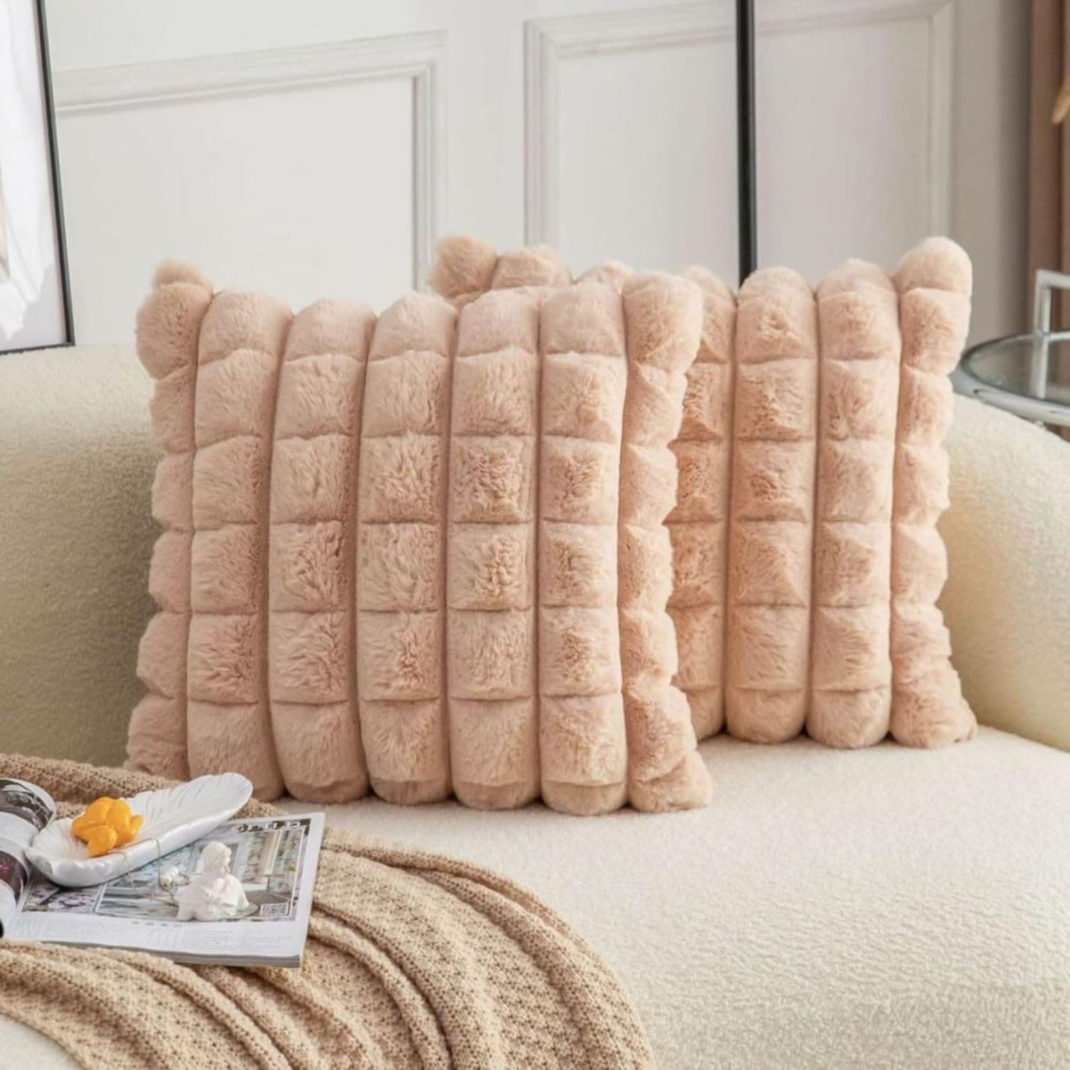 See full amazon price history chart for MONKDECOR (O.F) Beige Faux Fur Cozy Soft Plaid Decorative Throw Pillow Covers 16x16 inch Set of 5,Velvet Pillowcase Cushion Case for Sofa Couch MONKDECOR (O.F) Beige Faux Fur Cozy Soft Plaid Decorative Throw Pillow Covers 16x16 inch Set of 5,Velvet Pillowcase Cushion Case for Sofa Couch (B0CSFPGXKN) Amazon Price History, Amazon Price Tracker