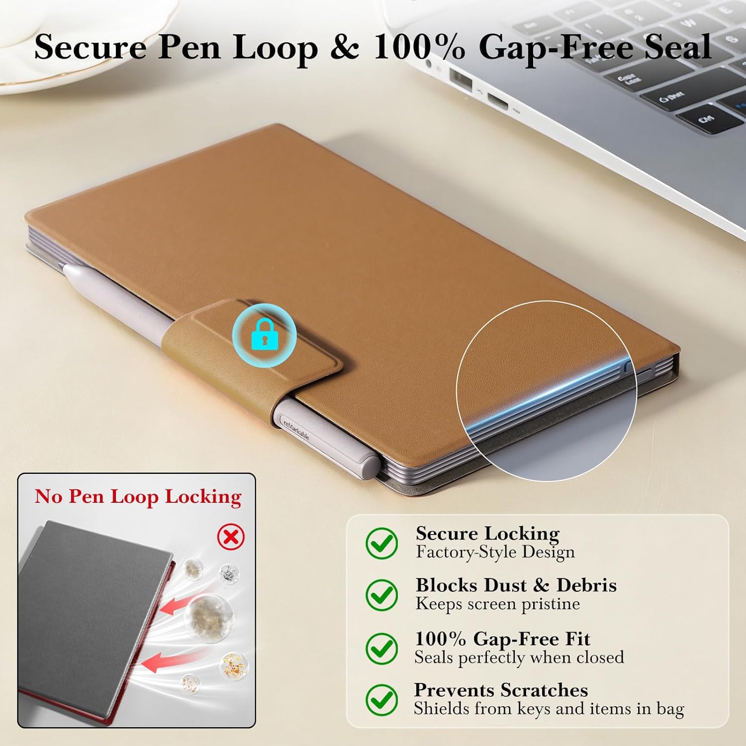 Ayotu Case for Remarkable Paper Pro Move 7.3", 1:1 Fit Smart Cover Book Folio with Auto Wake/Sleep, PU Leather Cover, Microfiber Lining, Strong Magnet(Standard Slim Case A-Leathers Brown) - Image 7