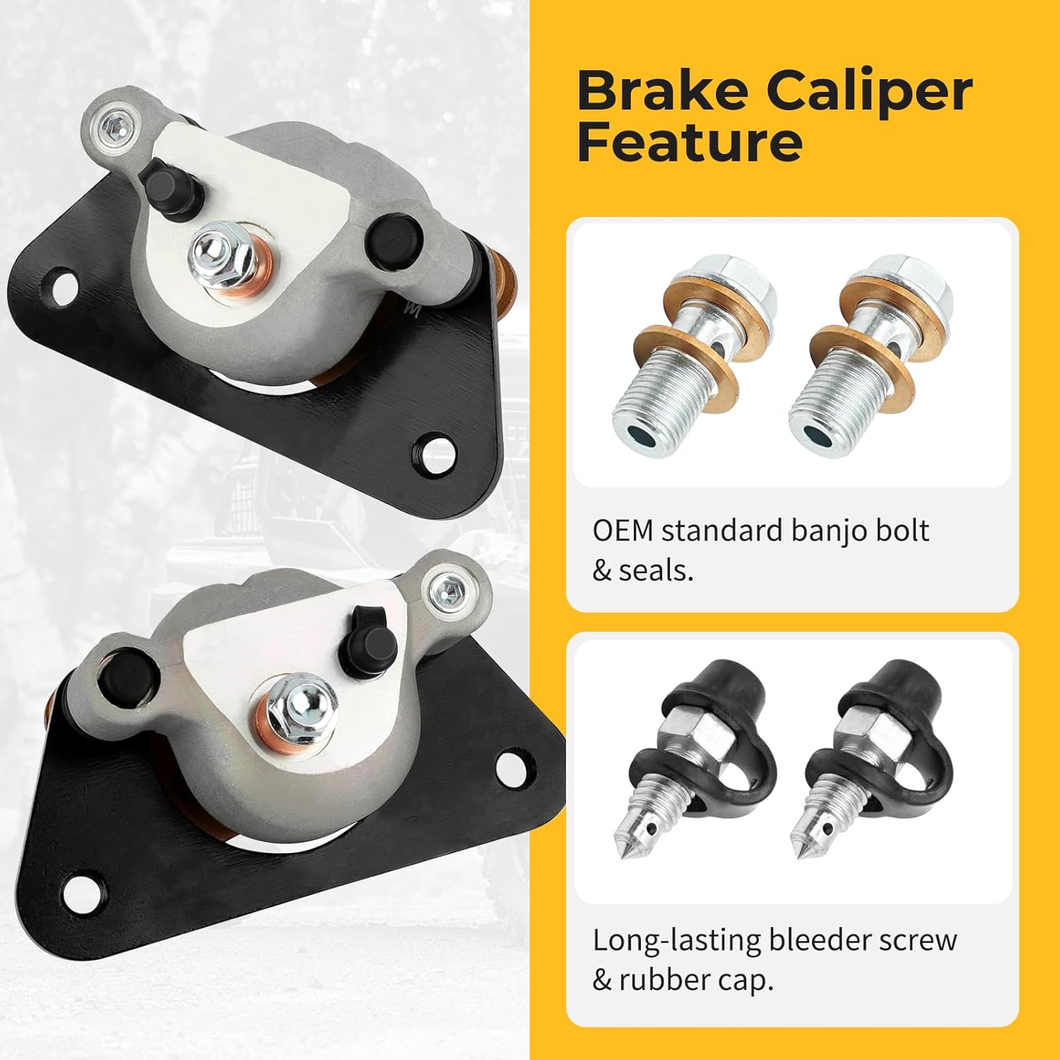M MATI Rear Brake Calipers for Polaris Ranger 1000 2018-2024 General XP 1000 2019-2024 PRO XD 1912815 1912816 1912817