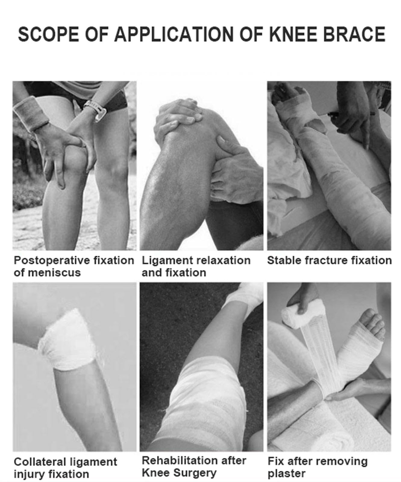 Ginocchiere regolabili - Ginocchiere articolate per ragazzi e ragazze, riabilitazione ortopedica, post-operatoria, strappi al menisco - Immobilizzatore ginocchio