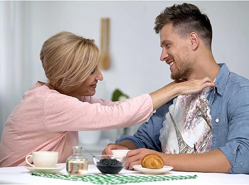 Miniatura 6 de Yibeas Juego de 4 servilletas de tela con diseño de torre Eiffel, pintura al óleo suave de París, árbol rosa, pareja, amor, tierno, paisaje,