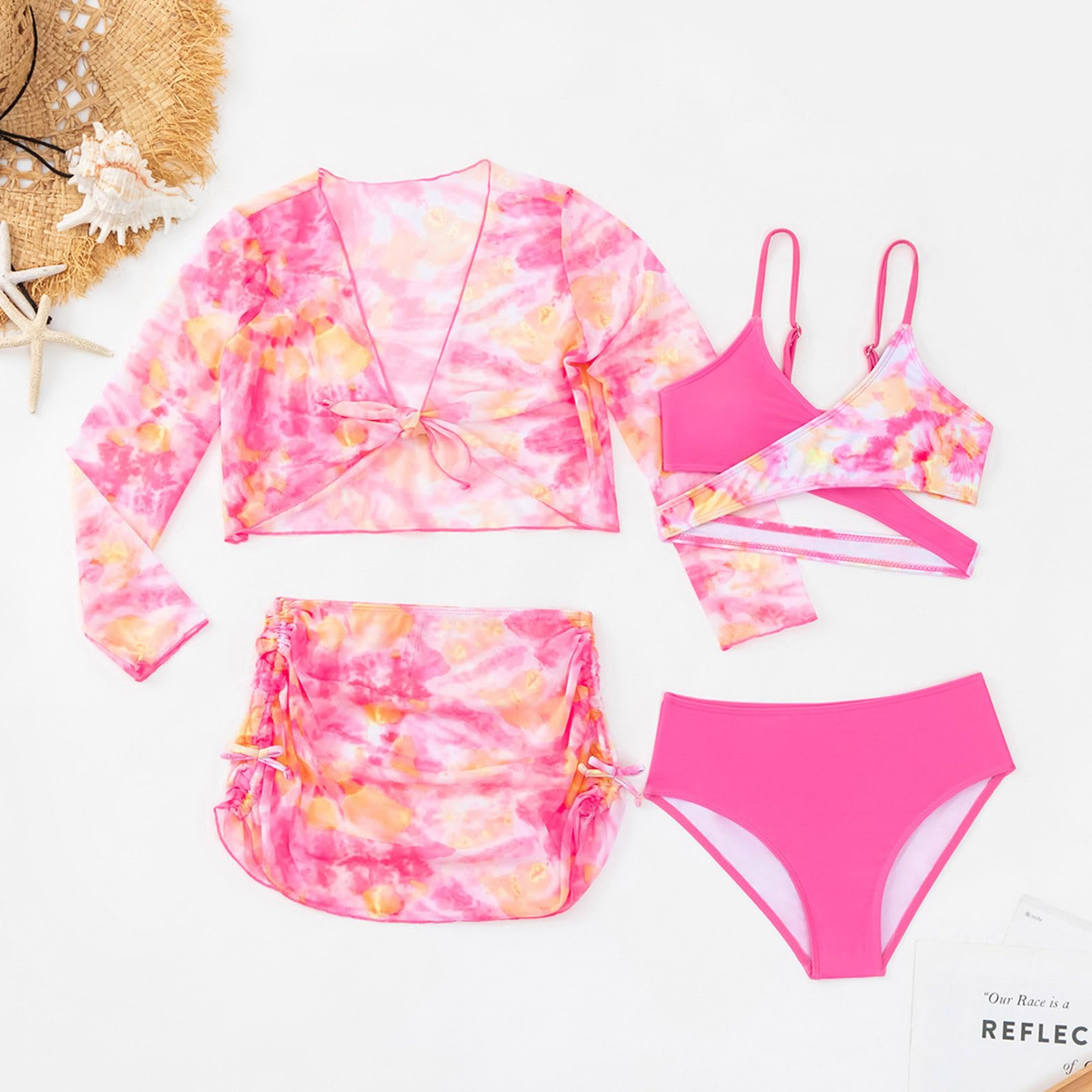Maillot De Bain Bébé Fille,Maillot Enfant Fille 11 Ans Piscine Et Bonnet Haut Manches Longues + sous-Vêtement Short Vêtements Plage D'Été Tortues