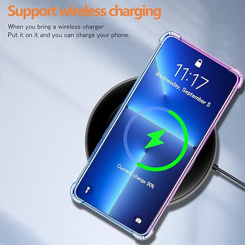 Miniatura 6 de YDIHIHO Funda para Galaxy A13 5G Samsung A13 5G  Gradiente TPU suave transparente antideslizante, no amarillenta, borde suave para Samsung Galaxy