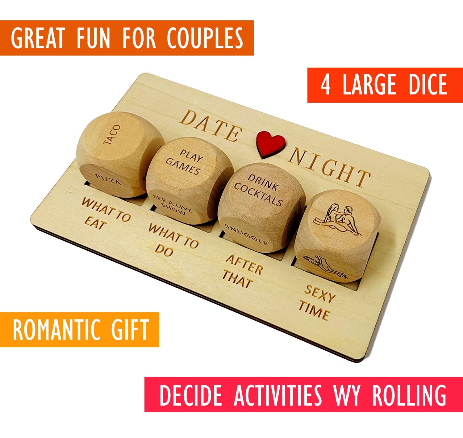 exciting Lives Date Night Dice Set, Love Dice, for Couple Anniversary, Valentines Day, Gift for Him Her, Husband, Wife - Image 4