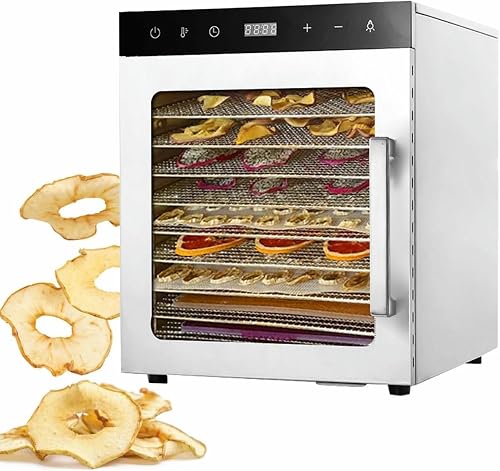 10 Trays Silent Food Dryer, 800W Freeze-Dried Candy Machine, Temperature Adjusta