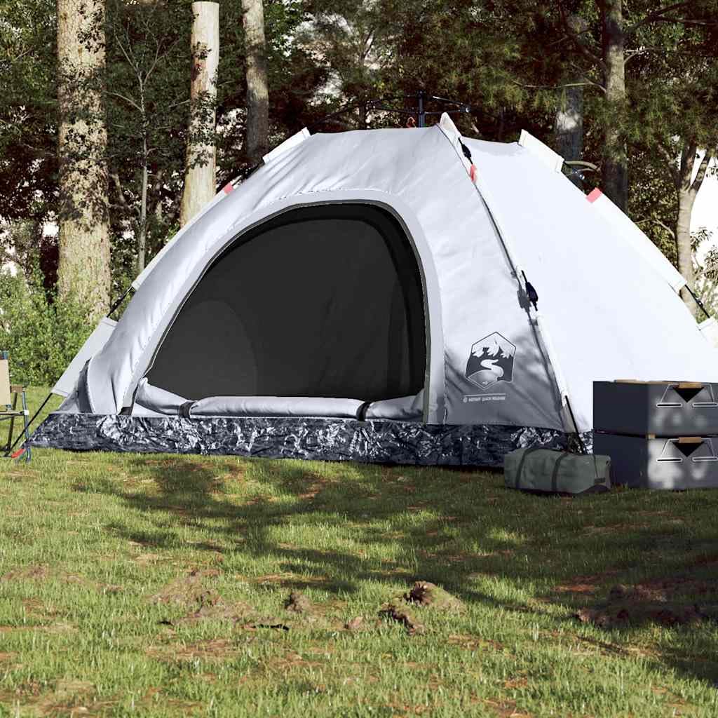 Namiot kempingowy dla osób z białym materiałem zaciemniającym Quick Release, wodoszczelny, wiatroszczelny, lekki, kopułowy namiot dla rodziny, na trekking, plażę, biwak, do aktywności na
