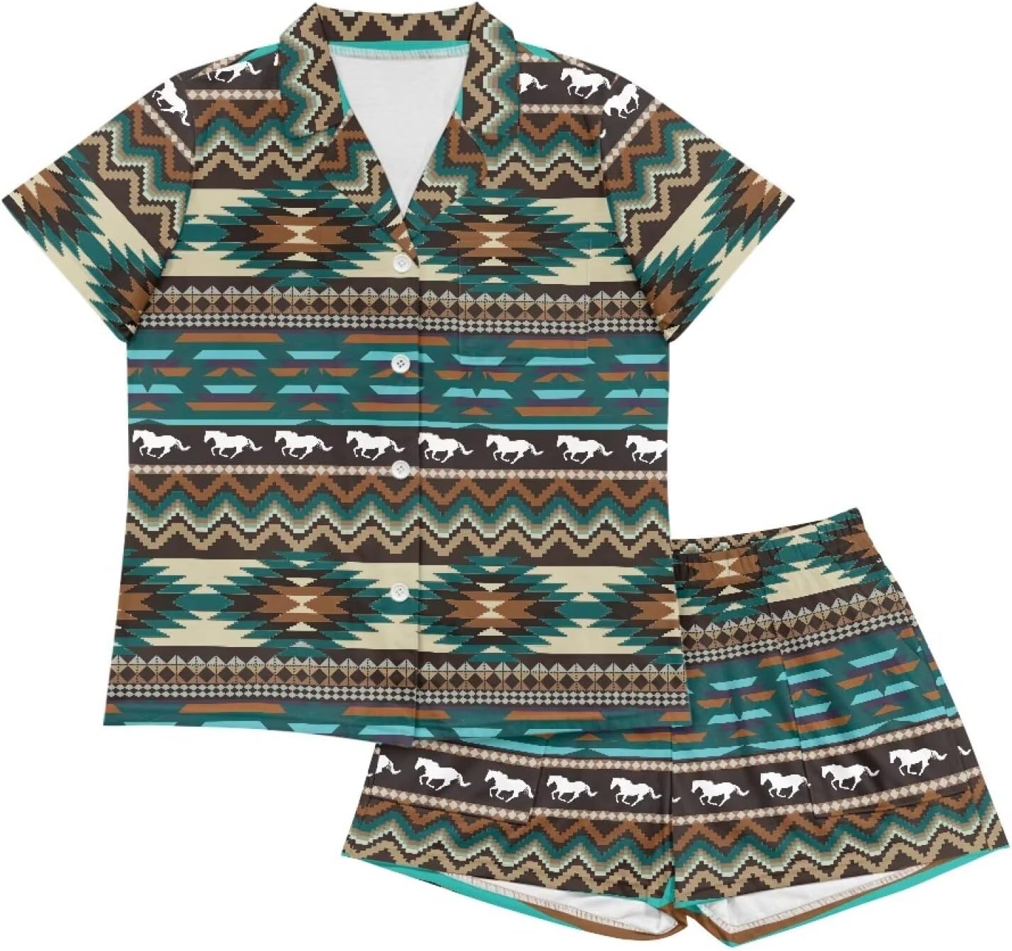 Aztec Pj Sets For Woman 3D Print Tribal Nation Pattern Plus Size Pajamas Set Women's Nightwear Set 2Pcs