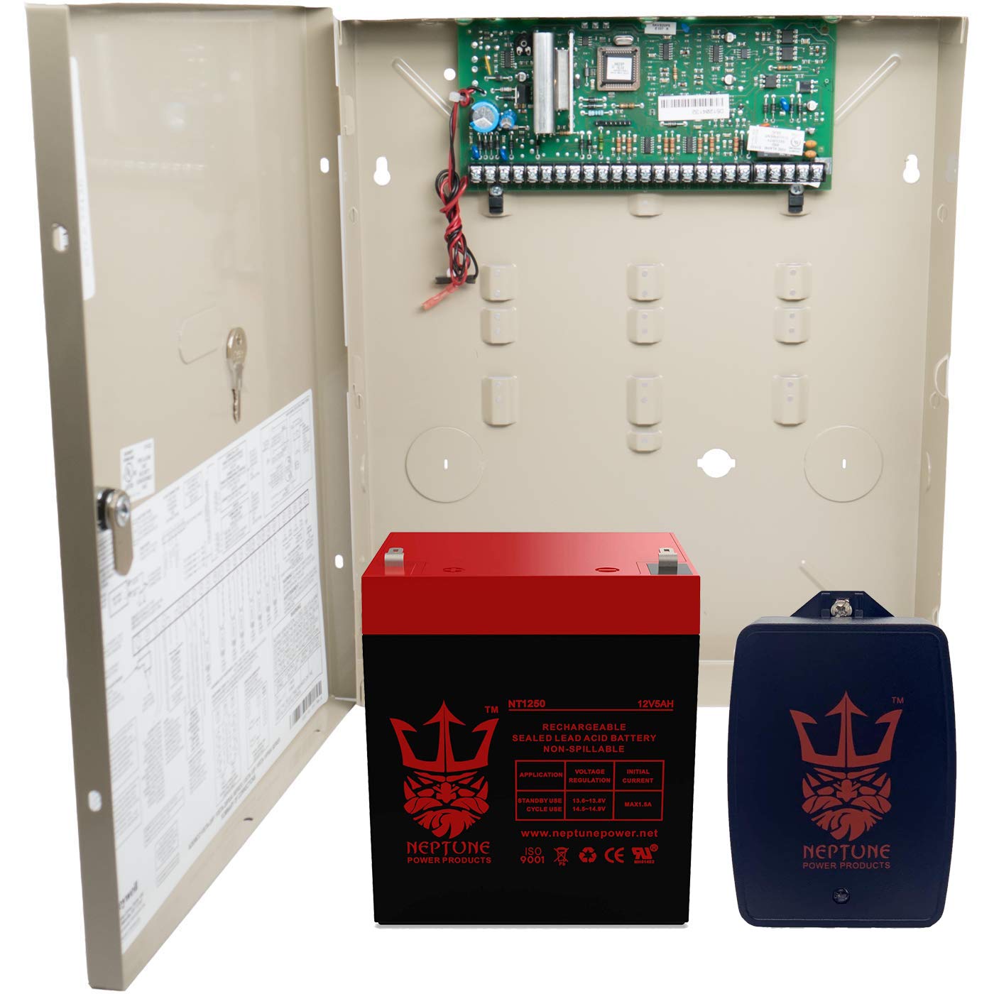 Neptune Power Product Brand Ademco Control Panel Compatible with Honeywell VISTA-20P Ademco Control Panel with Neptune NT1250 Battery & Auto-Resetting Transfomer 16.5VAC 40VA