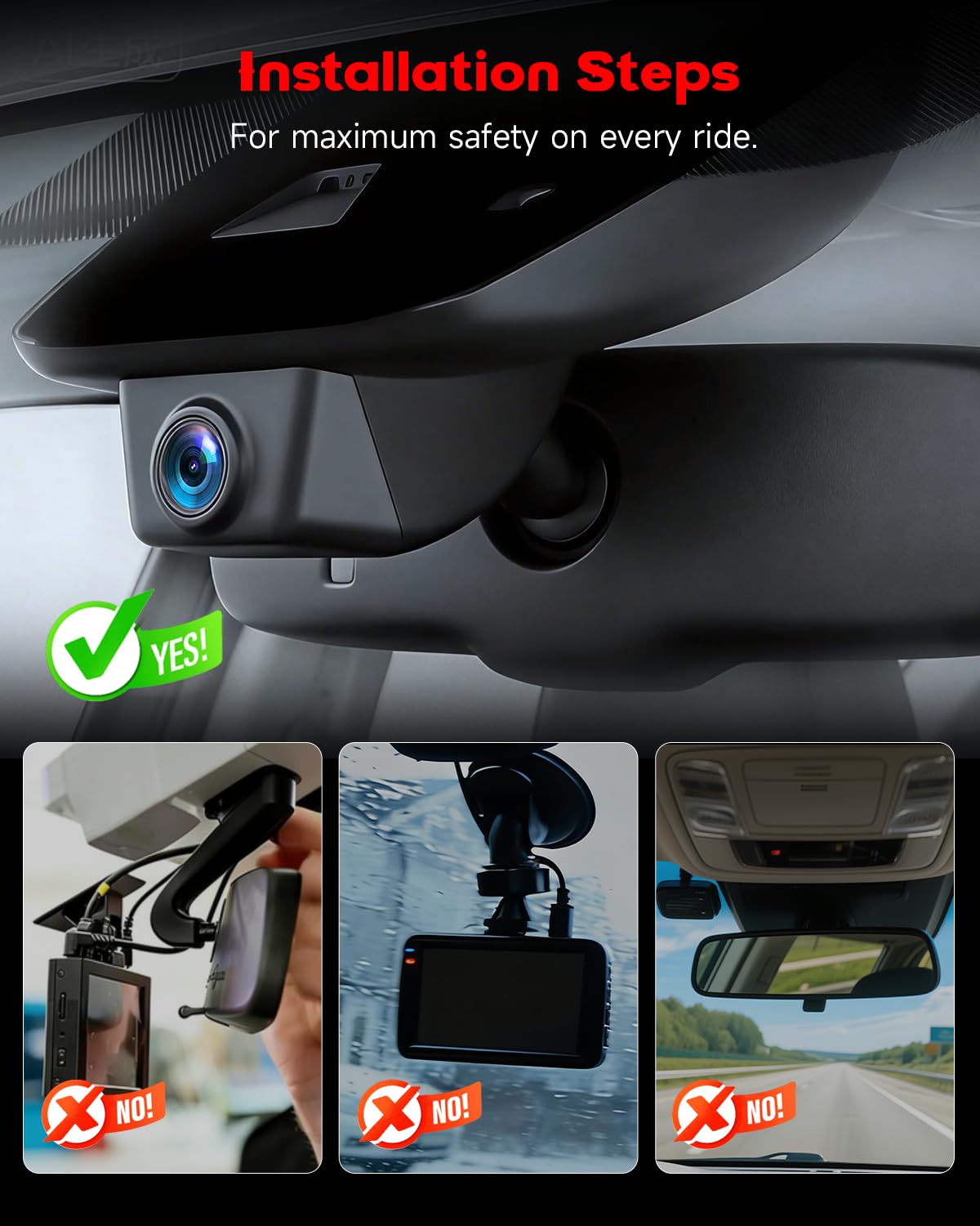 Roinvou Dashcam 4K para Mazda CX5 2019-2025 & CX-9 2020-2024, Cámara de Coche Visión Nocturna, WiFi, G-Sensor, Supercondensador, Instalación Plug & Play en Sensor de Lluvia, Incluye Tarjeta SD 64GB
