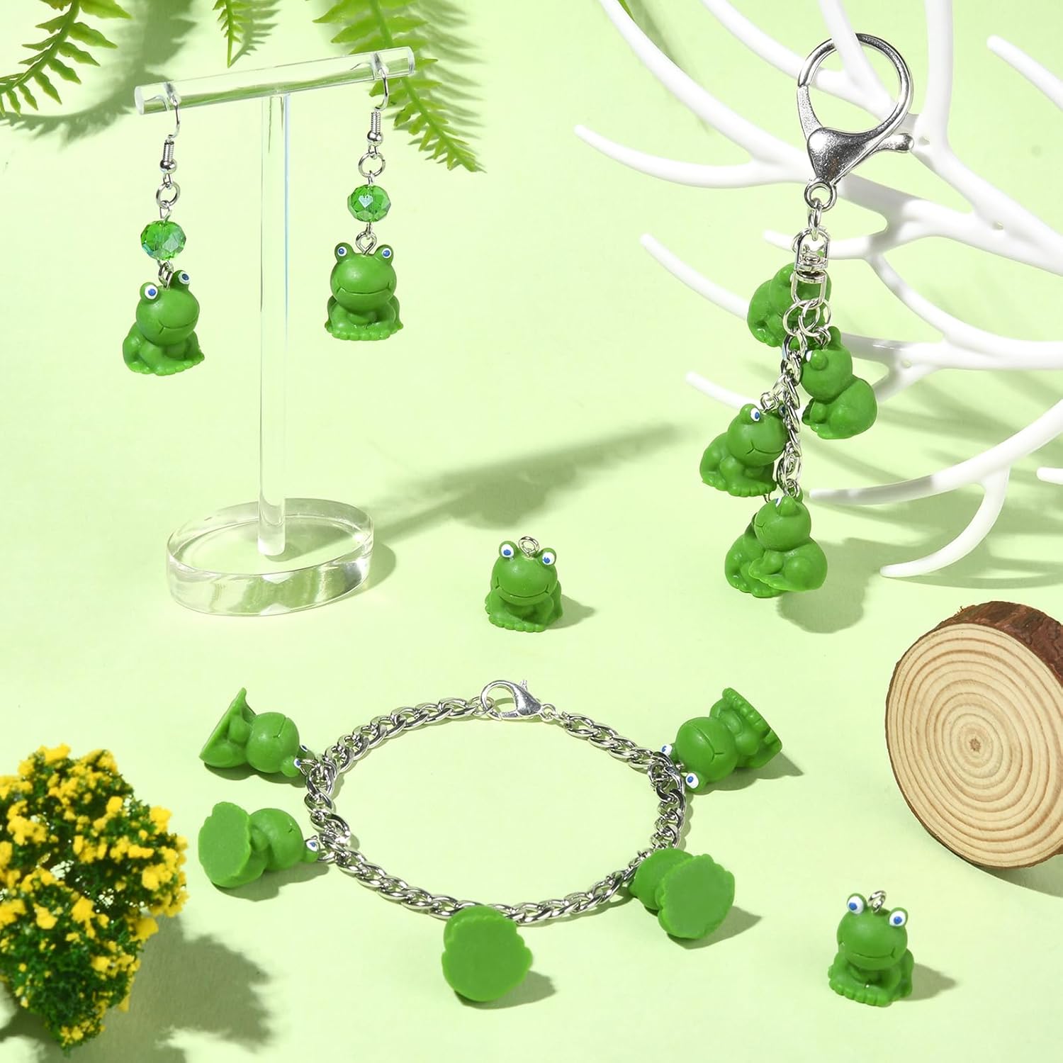50 Pcs 3D Frog Resin Charms Pendants Green Frog Miniature Figurines Cute Animal Charms for Jewelry Necklace Bracelet Earrings Making DIY Crafts Supplies - Image 6