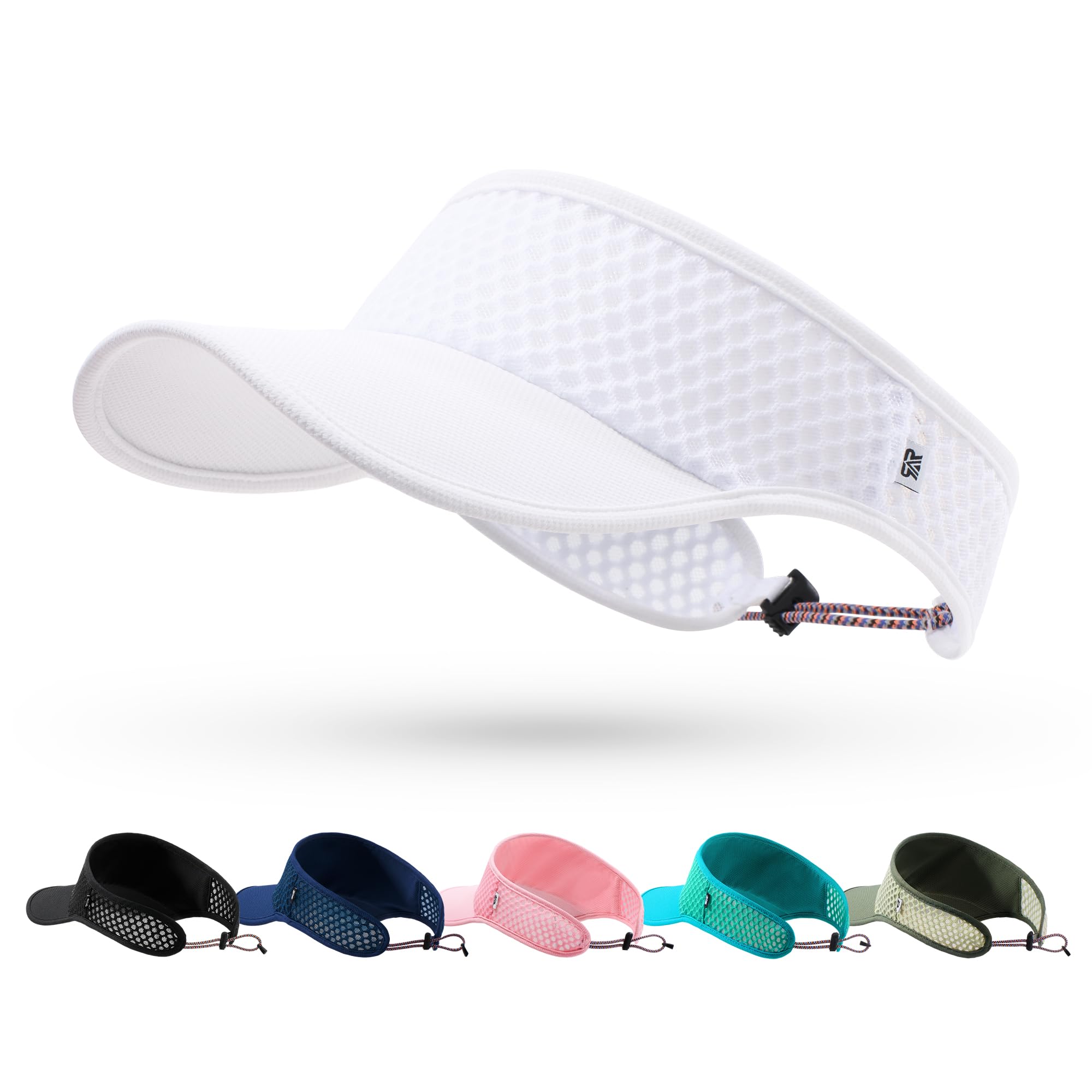Mesh Breathable Sports Visor - Men Women Adjustable Lightweight Quick Dry Sun Hat for Tennis, Golf, Running