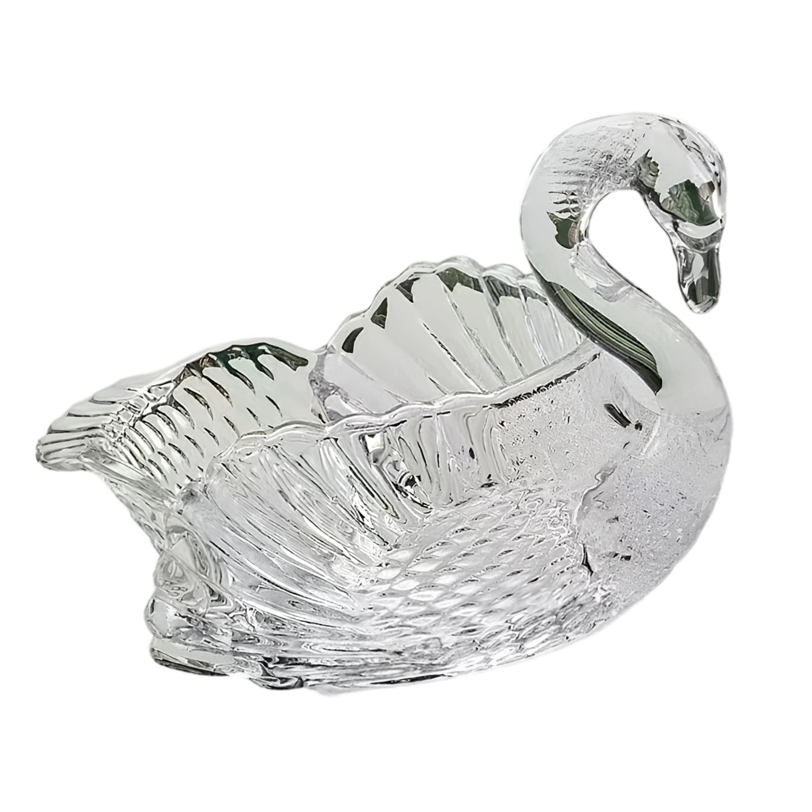 carotoe Modern Cygne Pattern Glass Display Plate for Fruits and Decor Accent European Fashion Fruit Tray Modern Fruit Display