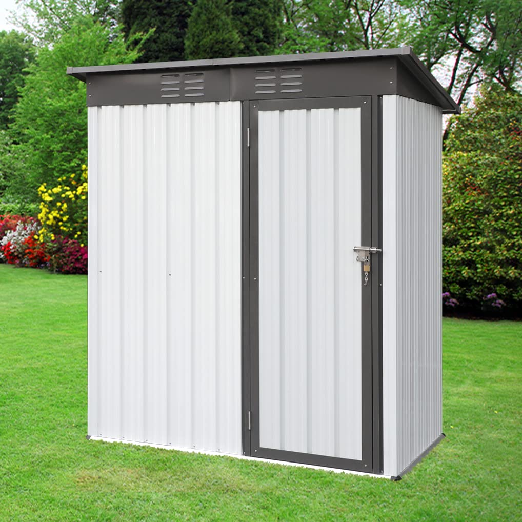 Buy Outdoor Storage Shed,5 x 3 ft Small Outdoor Shed with Galvanized