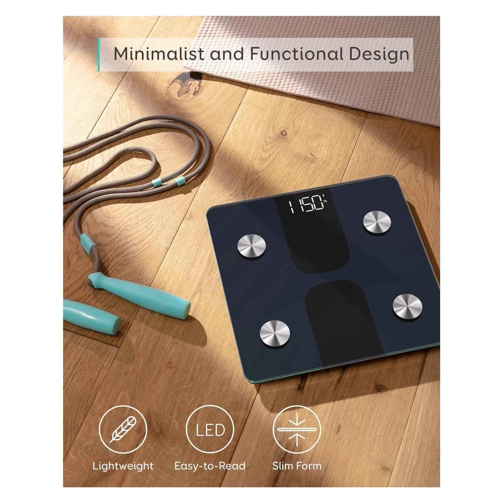 Bilancia Intelligente Con For Grasso Corporeo Bluetooth Pesapersone Digitale Wireless 12 Misurazioni Peso/grasso Corporeo/BMI Fitness Preciso E Facile Da Leggere