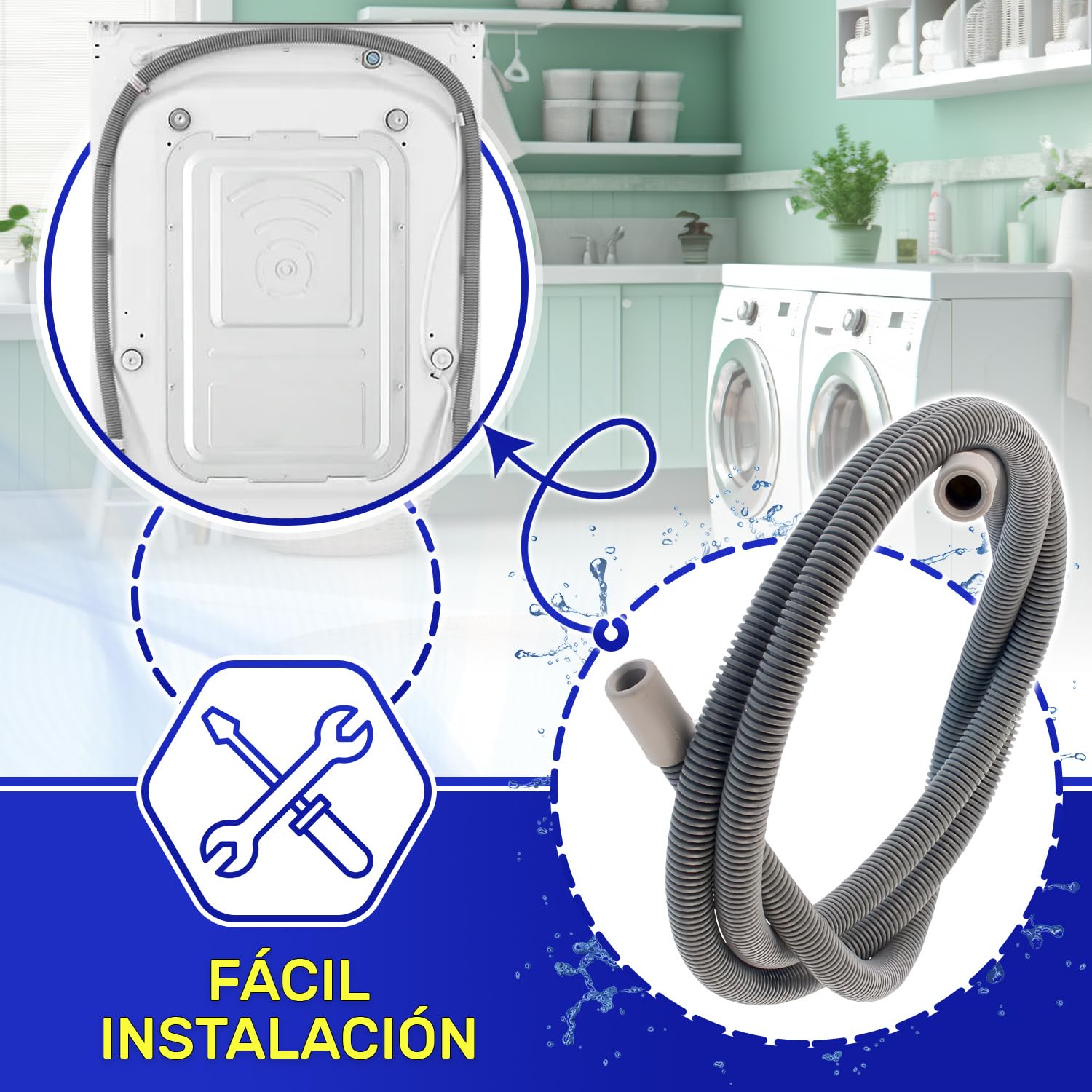 Tubo Desagüe Secadora Beko 1,6 m Original 2951260100 - MONTERAL