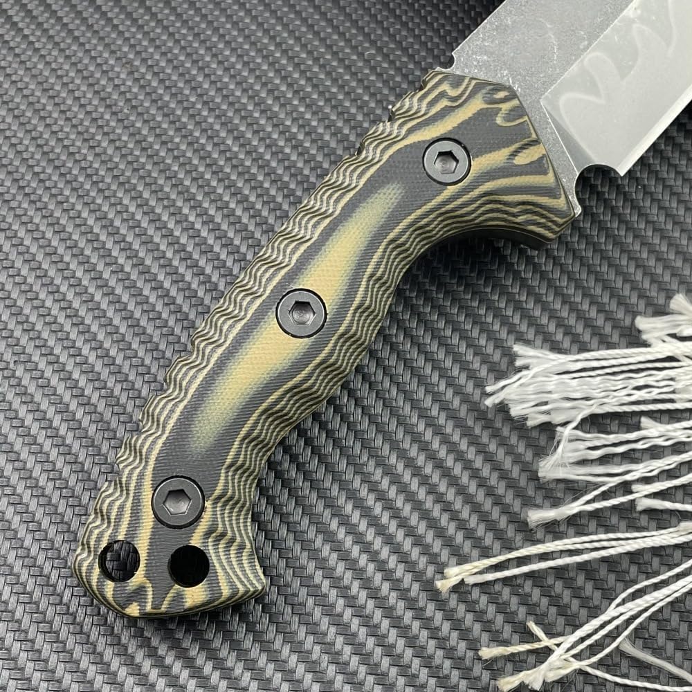 Generisch TEERMA AP1 - Großes Jagdmesser aus D2-Stahl - Feststehendes mit Scheide - Gerades Messer mit G10-Griff - Full Tang Survival Messer für Outdoor Aktivitäte