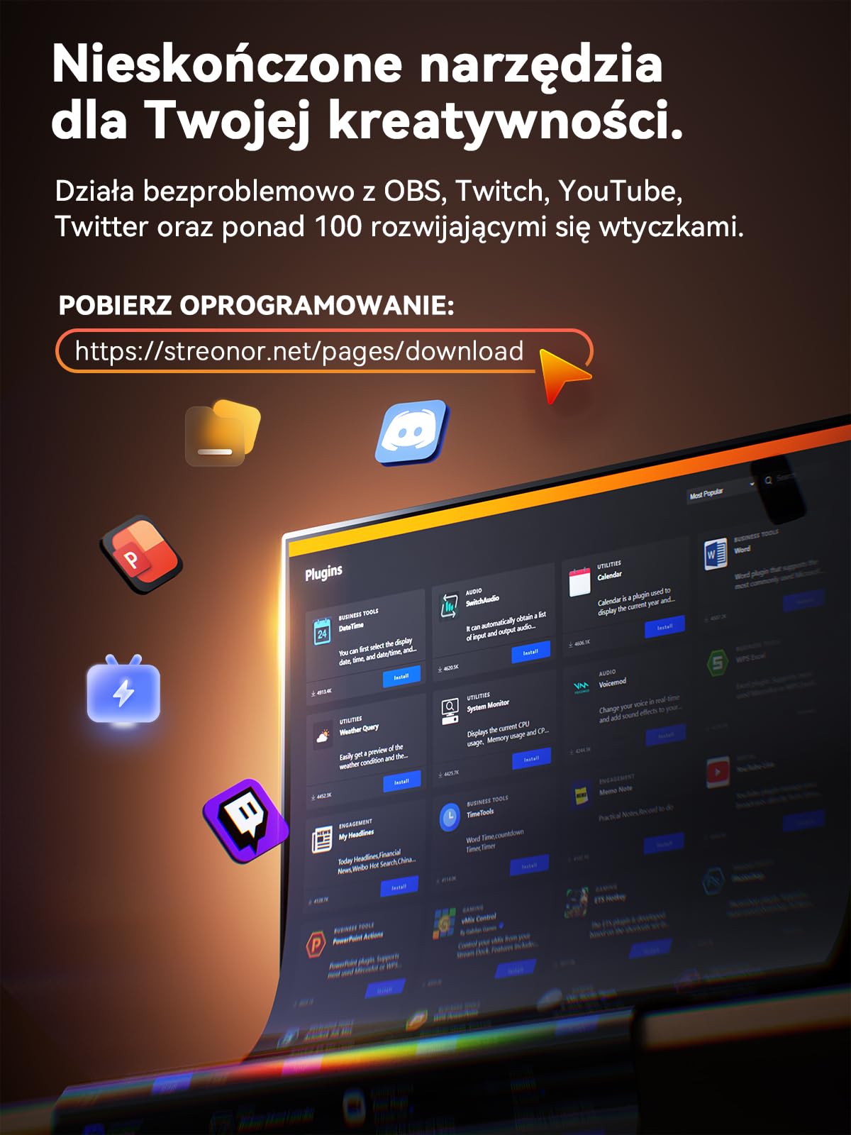 STREONOR Stream Control Deck Mini S6 z 6 klawiszami 3 pokrętłami 3 scenami | Stream Controller z 6 klawiszami 3 pokrętłami 3 przyciskami scen dla OBS, Twitch, streamingu i gamingu, PC/Mac - Biały
