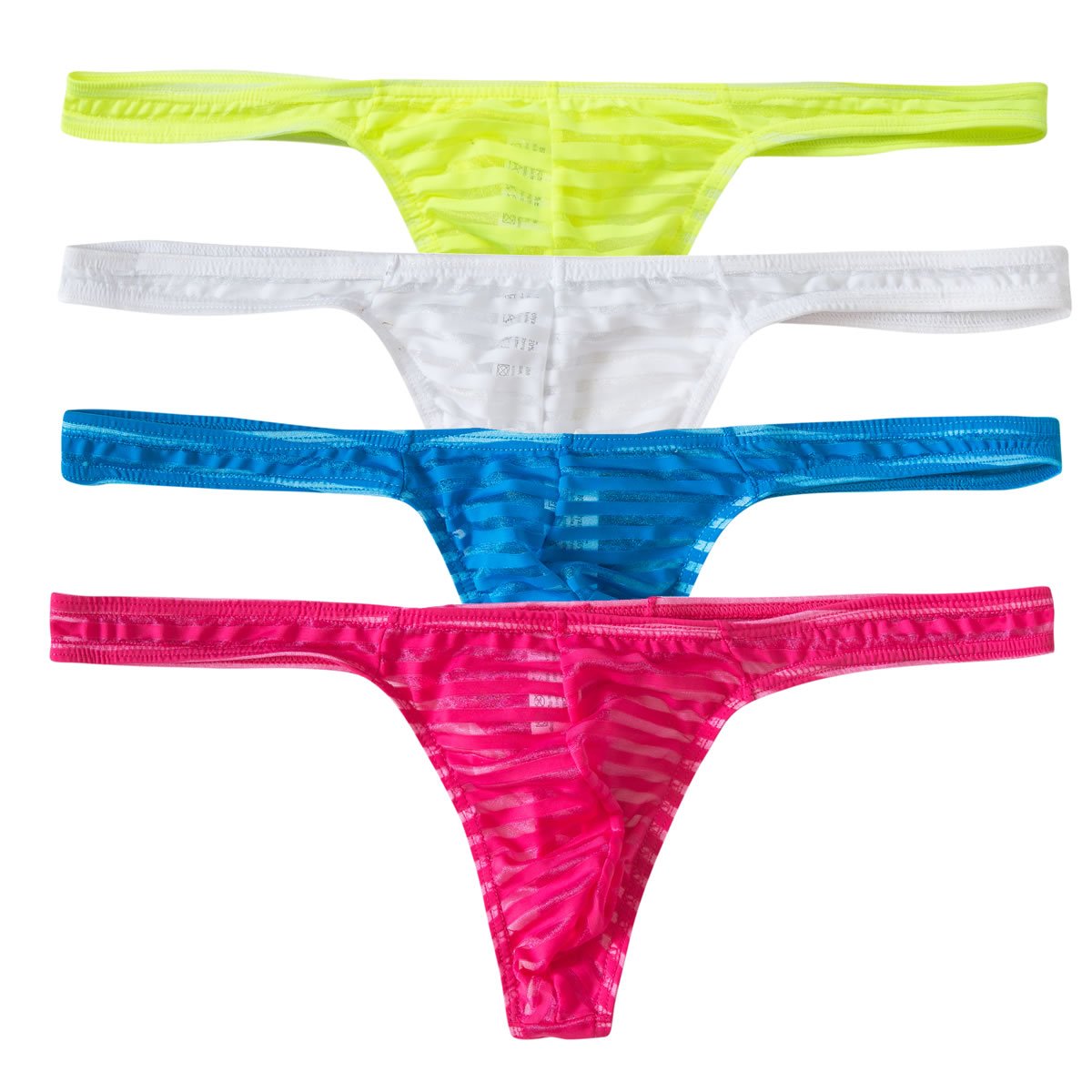 YUFEIDA Men's Lingerie Thong Underwear Sexy Soft String Bikini Underpants Pack