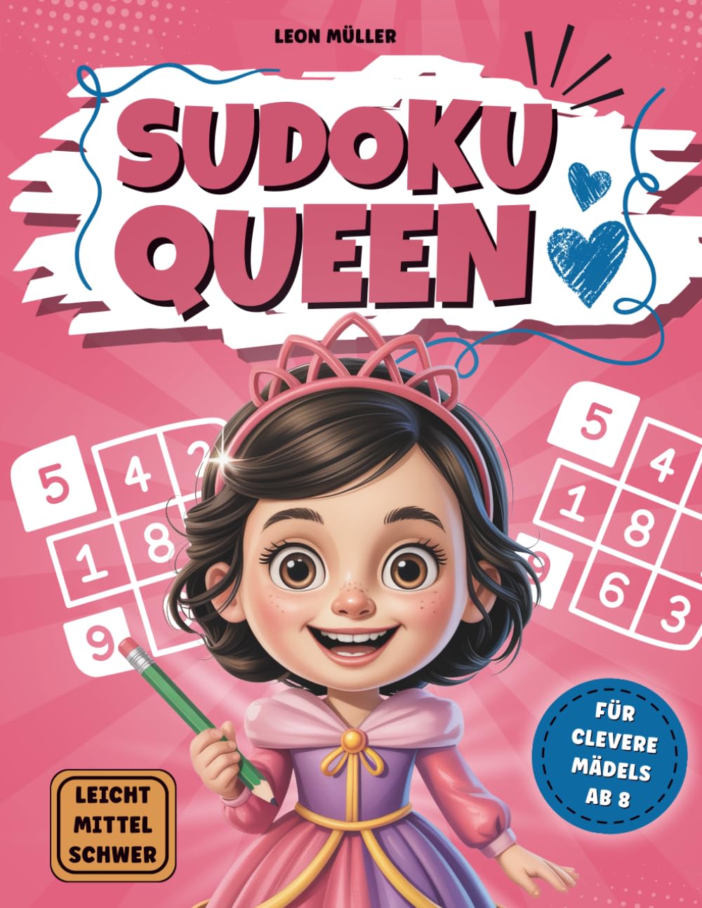 Sudoku Queen | für clevere Mädels ab 8 Jahren | Knobelpaß von leicht bis schwer | fördert Konzentration, logisches Denken & mathematische Fähigkeiten