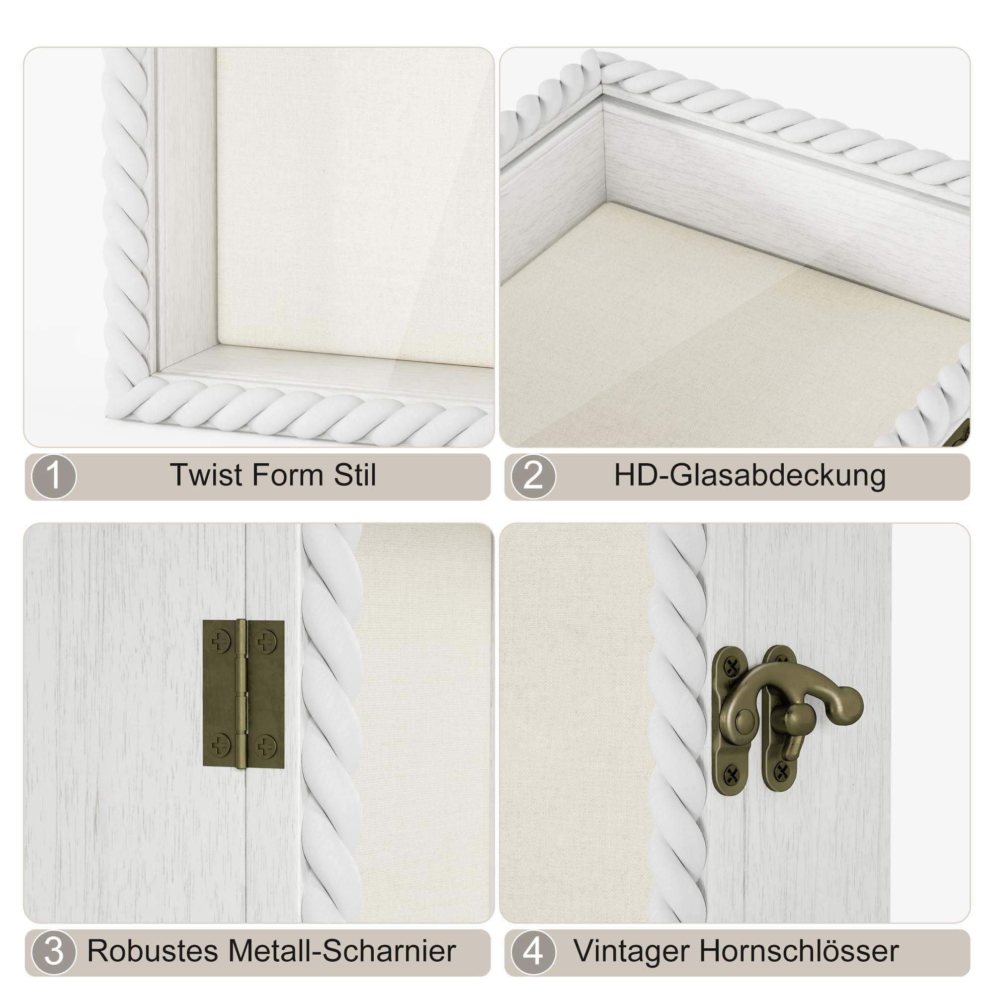 Alsonerbay Bilderrahmen Zum Befüllen 3d Bilderrahmen 28x35cm Drallform，Objektrahmen Schattenbox mit Glasscheibe Befüllbarer n für Hochzeit Taufen Reisen Geburtstag Weiß