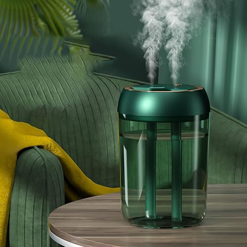 Humidificador de niebla fría, humidificador de llenado superior de 67.6 fl oz con doble rociador y luz nocturna colorida, humidificadores de