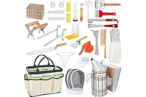 Beekeeping Supplies - 32Pcs Beehive Starter Kit, Bee Smoker Kit for Beekeeping-All...
